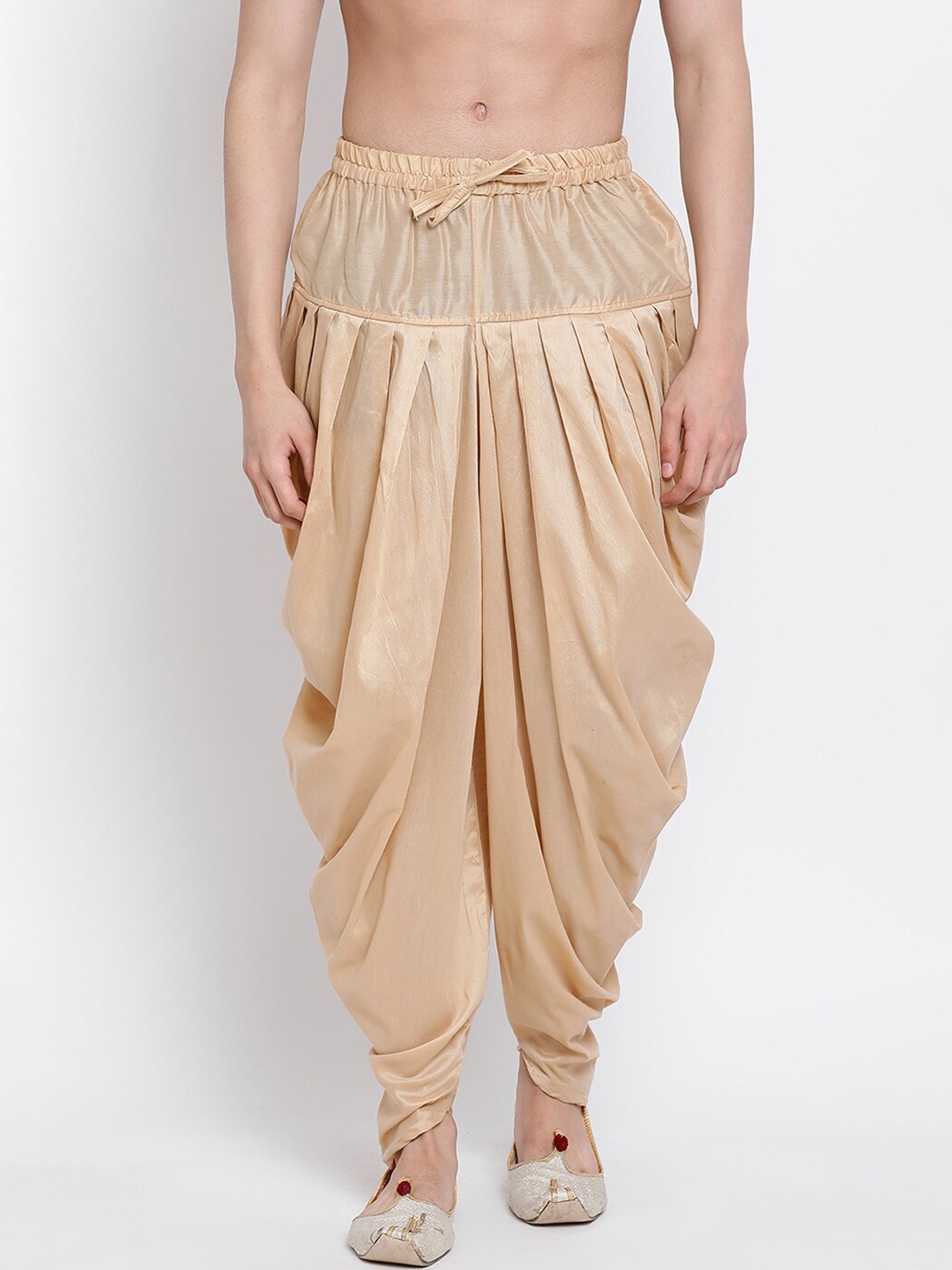 

Sanwara Men Beige Solid Art Silk Dhoti