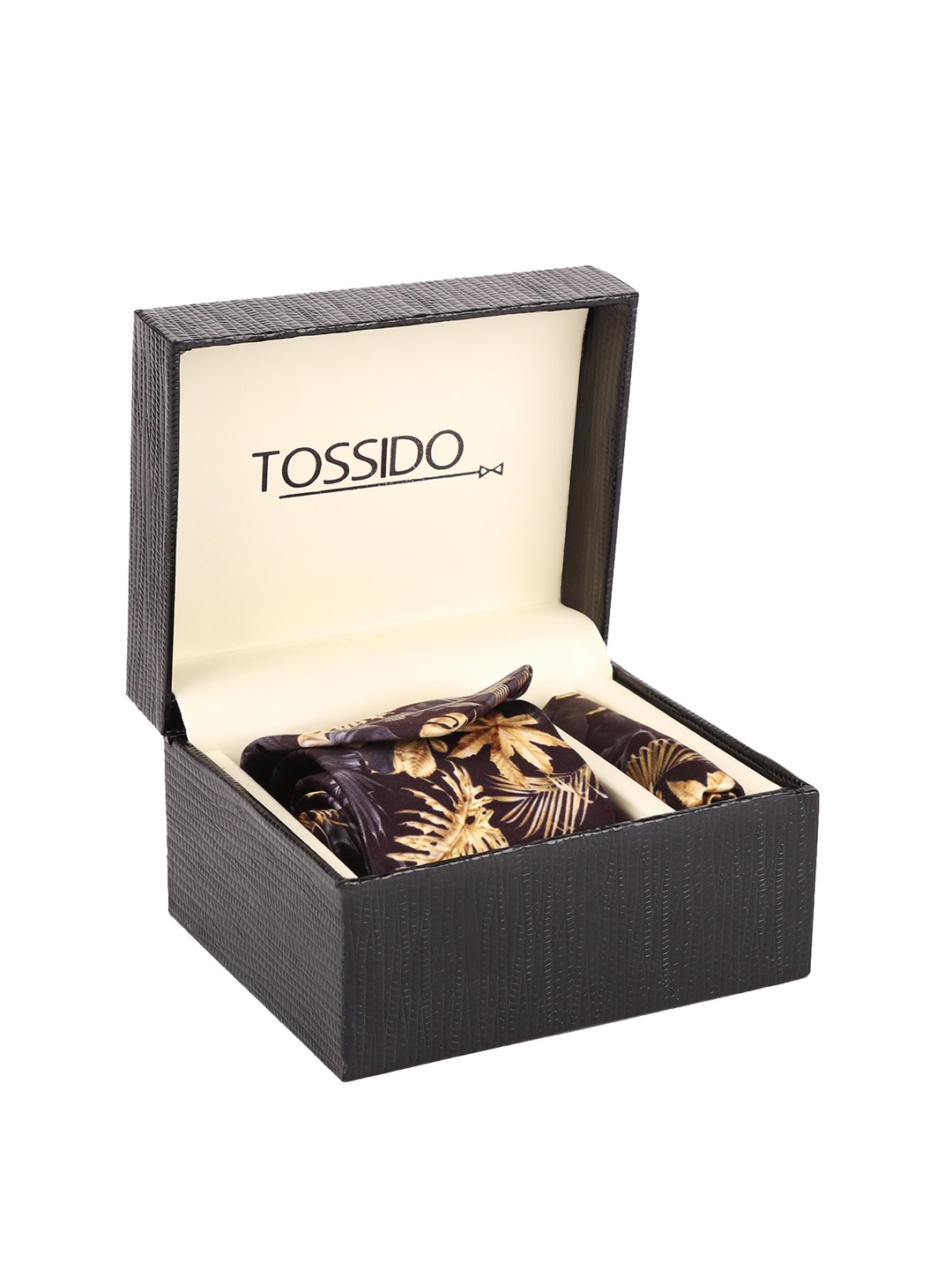 

Tossido Men Black & Beige Printed Accessory Gift Set