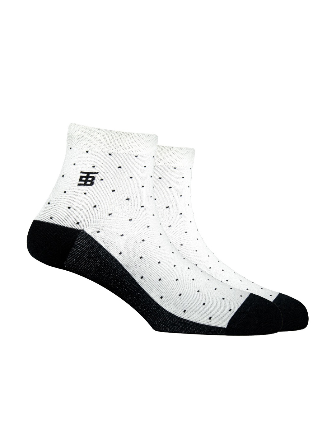 

SockSoho Men White & Black Patterned Above Ankle-Length Socks