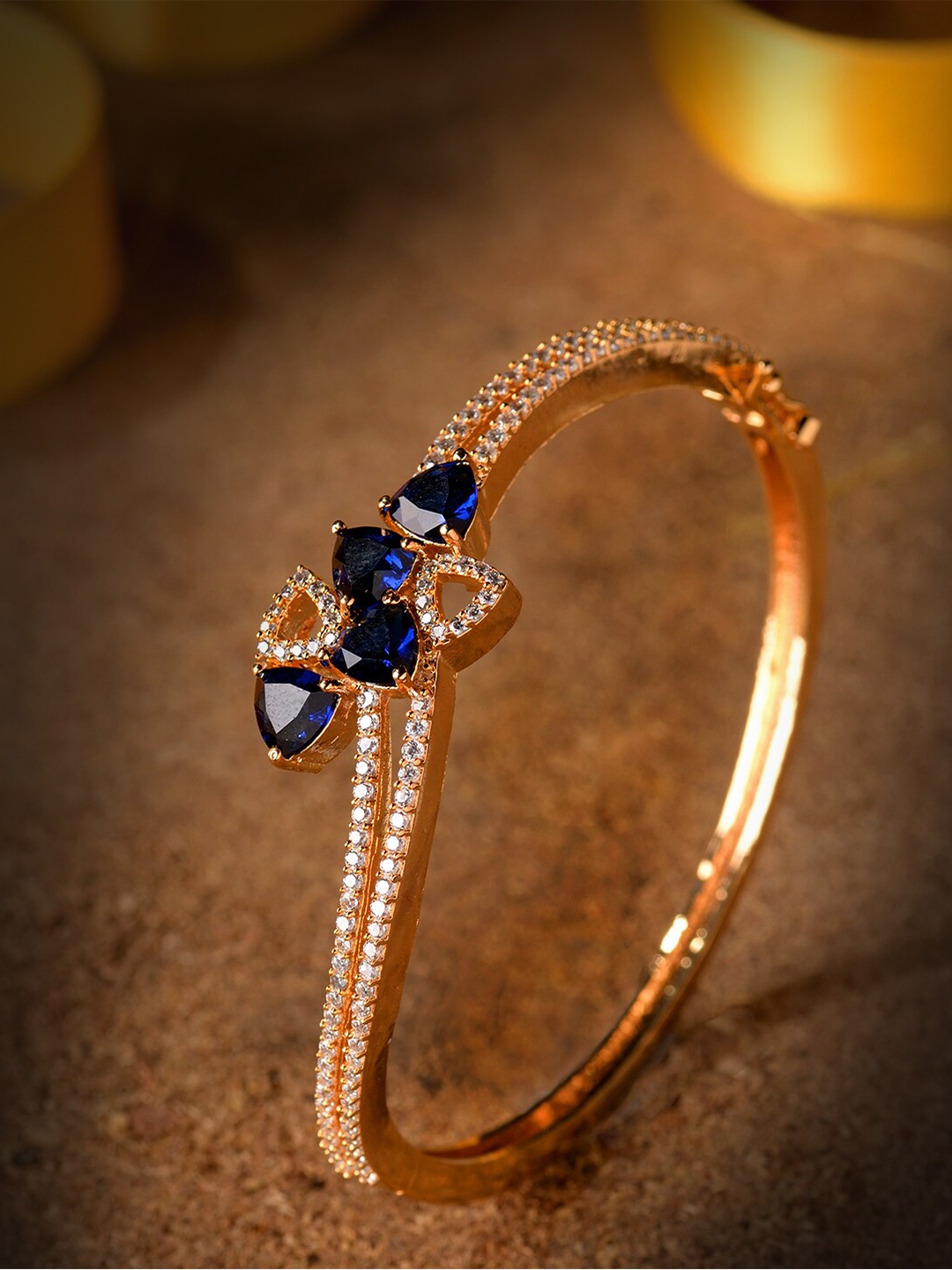 

Saraf RS Jewellery Gold-Plated & Blue Handcrafted Bangle-Style Bracelet