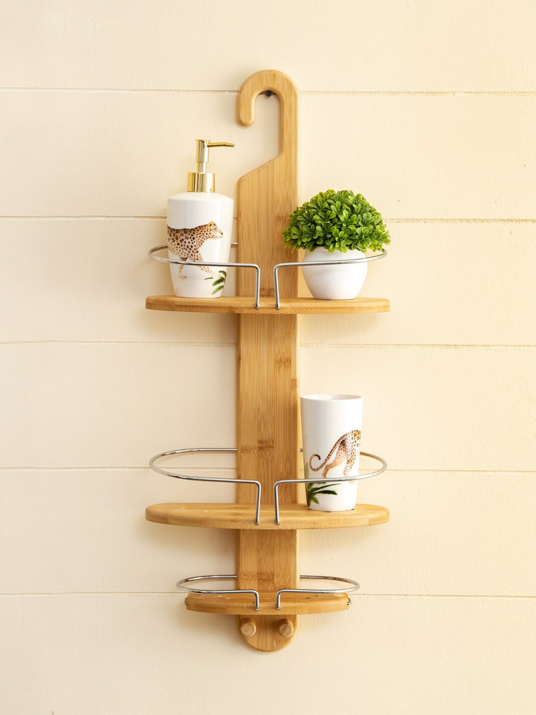 

Home Centre Brown Chelsea Bamboo Shower Caddy