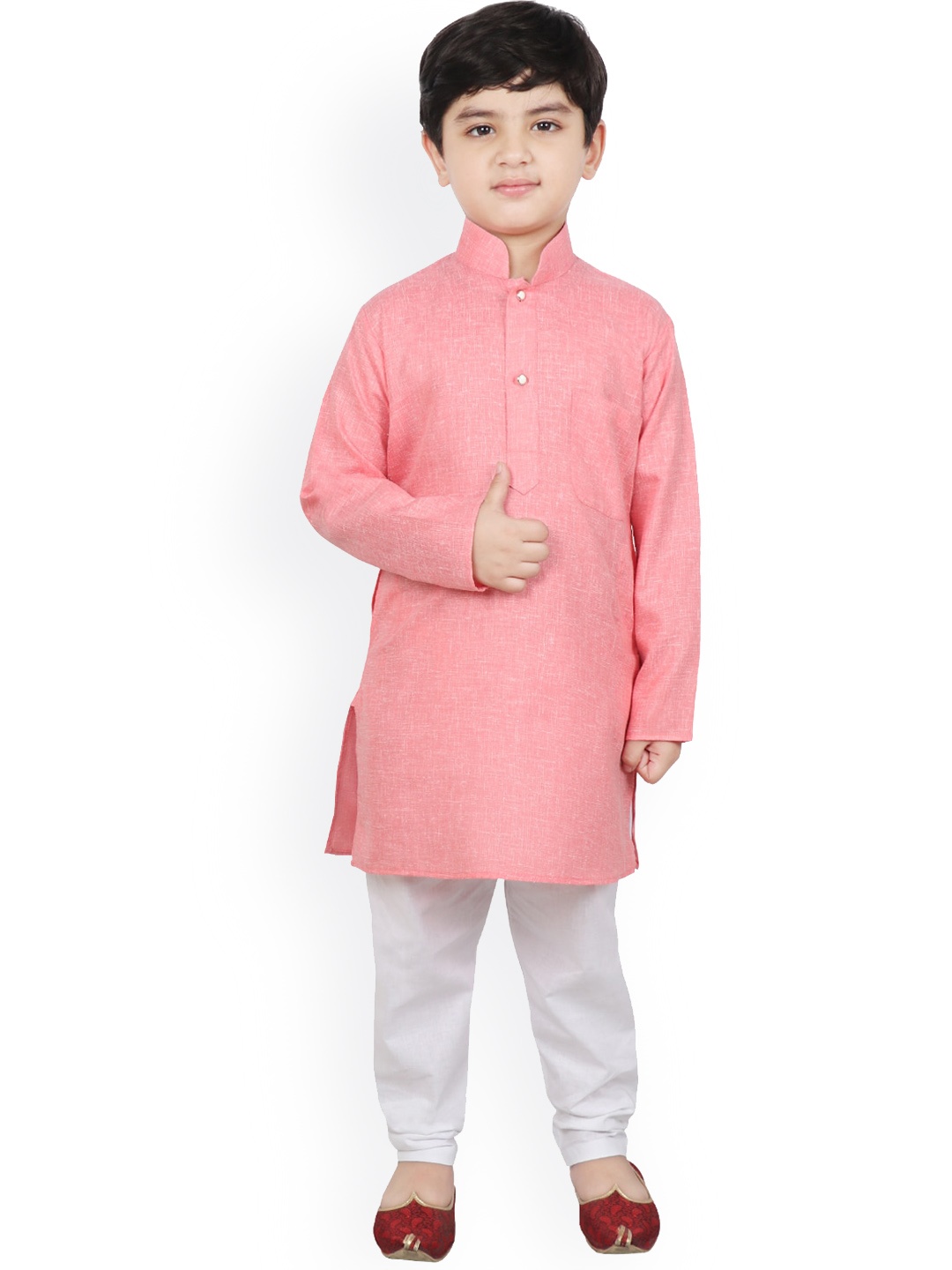 

SG YUVRAJ Boys Pink Kurta with Pyjamas