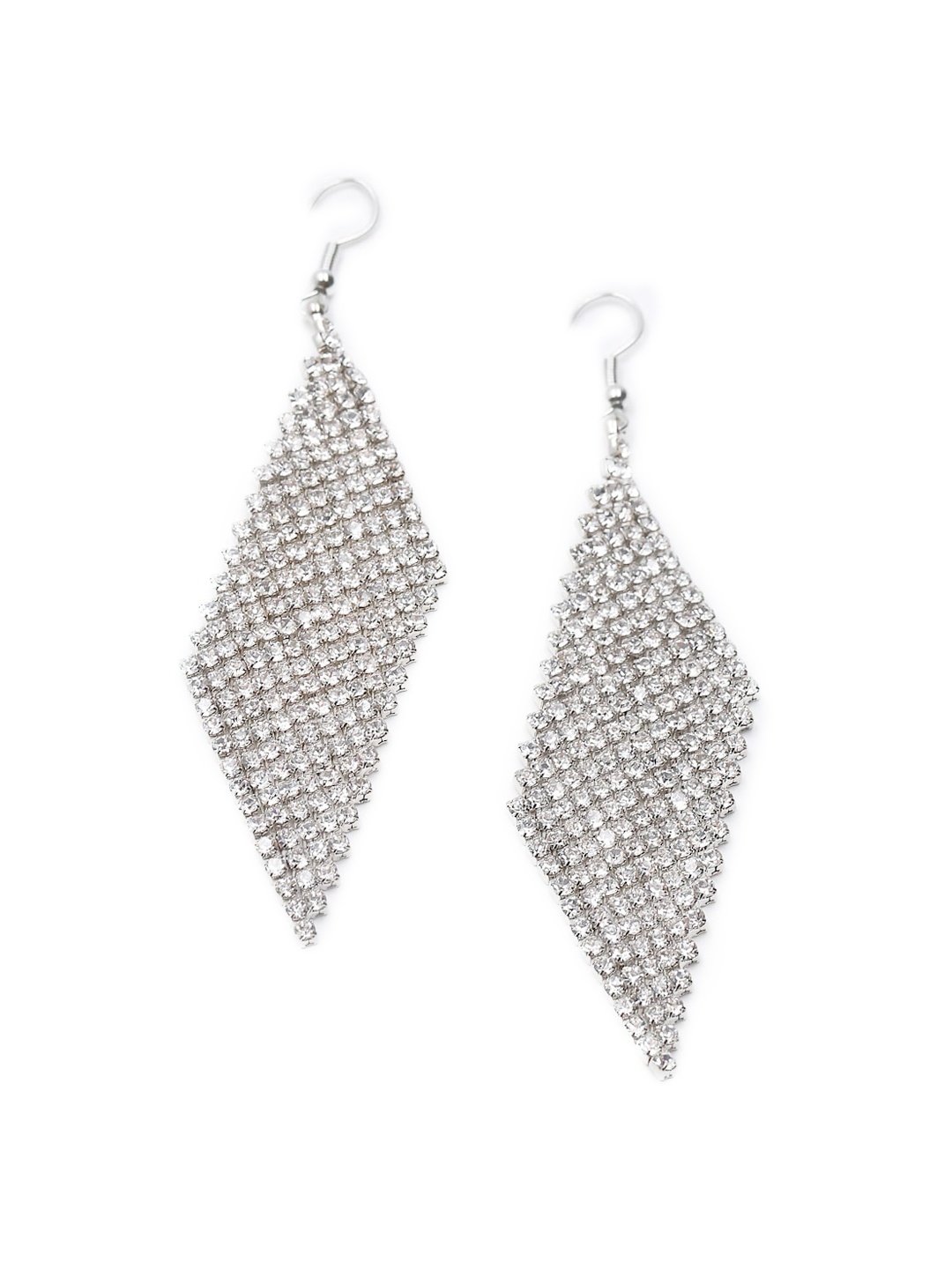 

AVANT-GARDE PARIS Silver-Toned Contemporary Drop Earrings