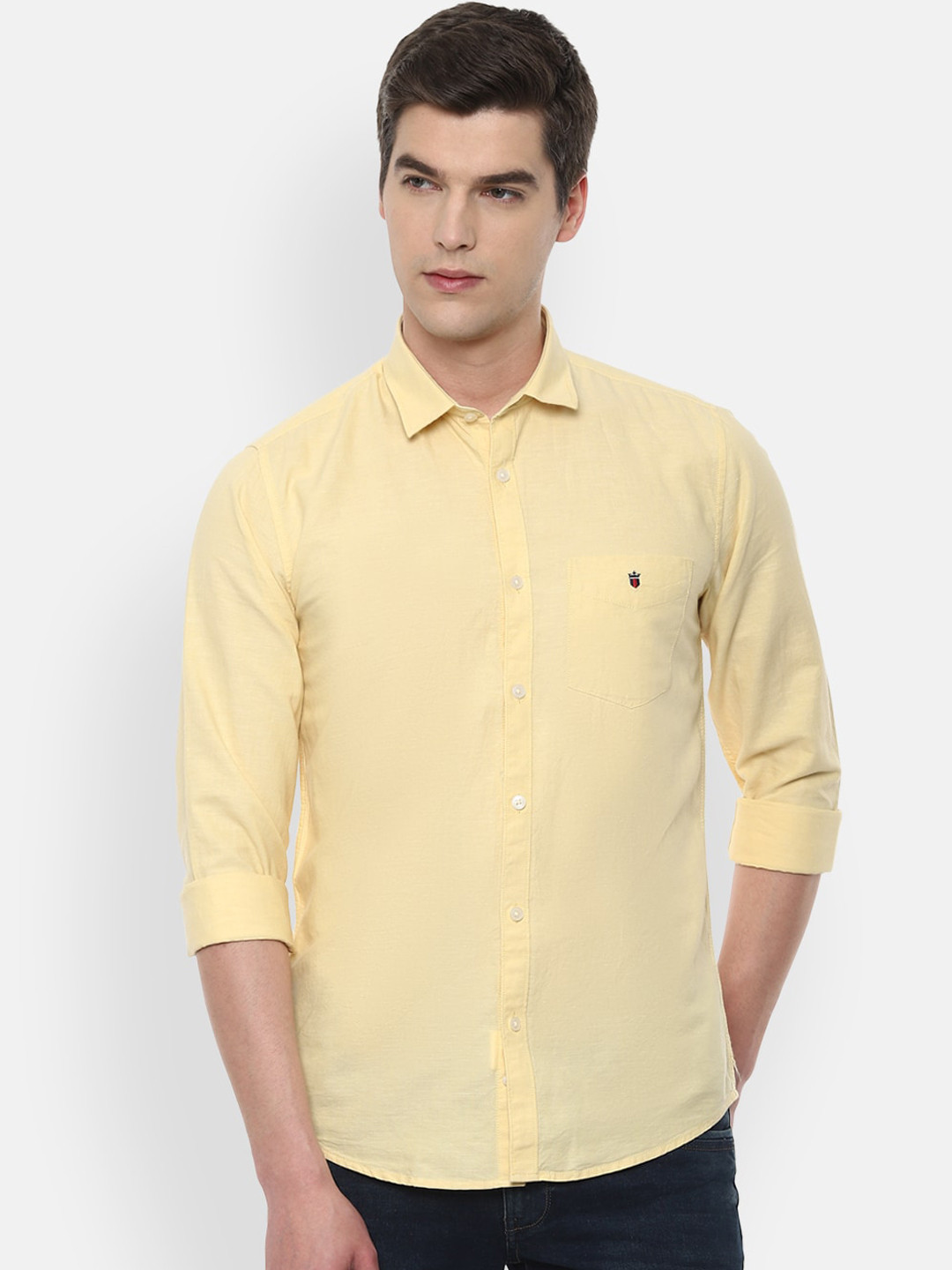

Louis Philippe Sport Men Yellow Solid Slim Fit Solid Casual Shirt