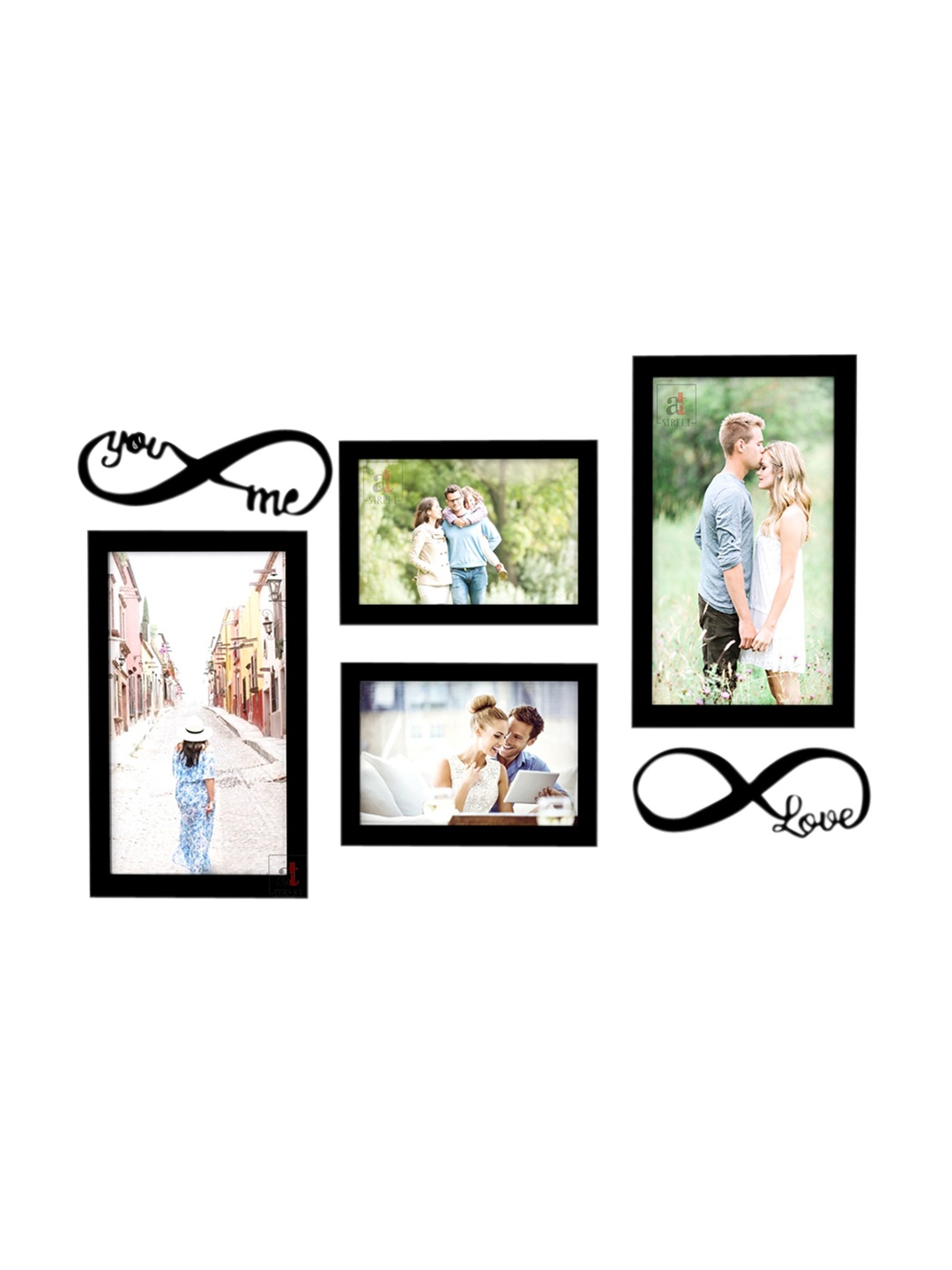 

Art Street Set Of 4 Black Solid Individual Photo Frames