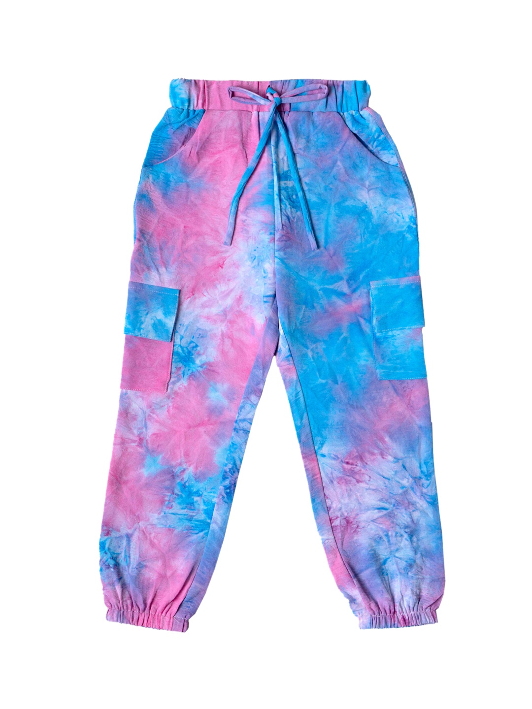 

Hunny Bunny Girls Pink &Blue Tie & Dye Straight-Fit Joggers