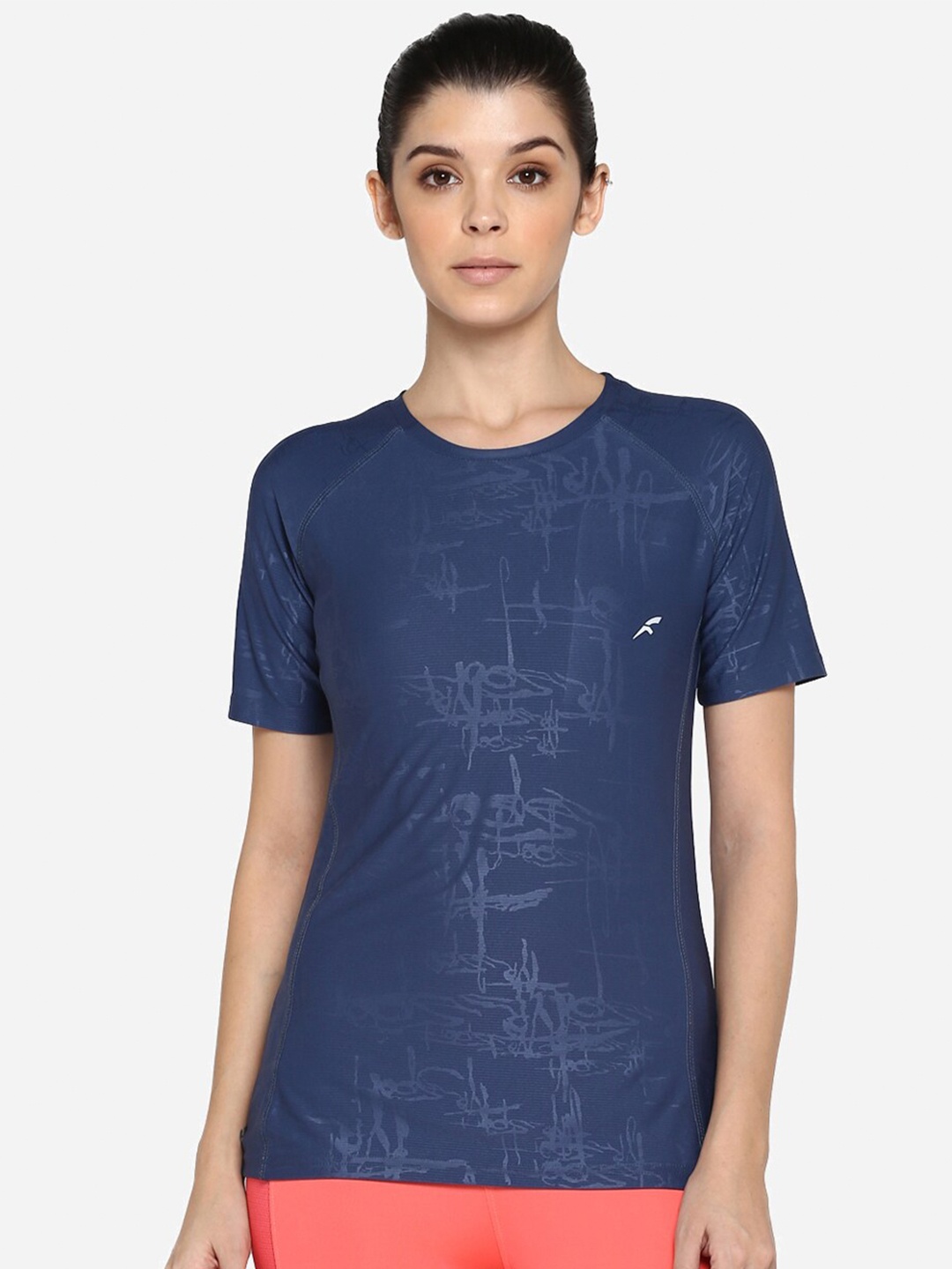 

FURO by Red Chief Women Navy Blue Printed T-shirt