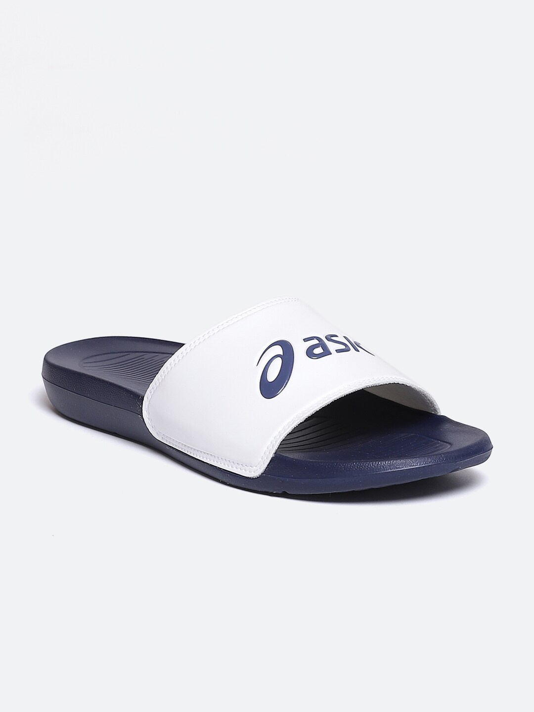 

ASICS As003 Unisex White Navy Blue Sliders