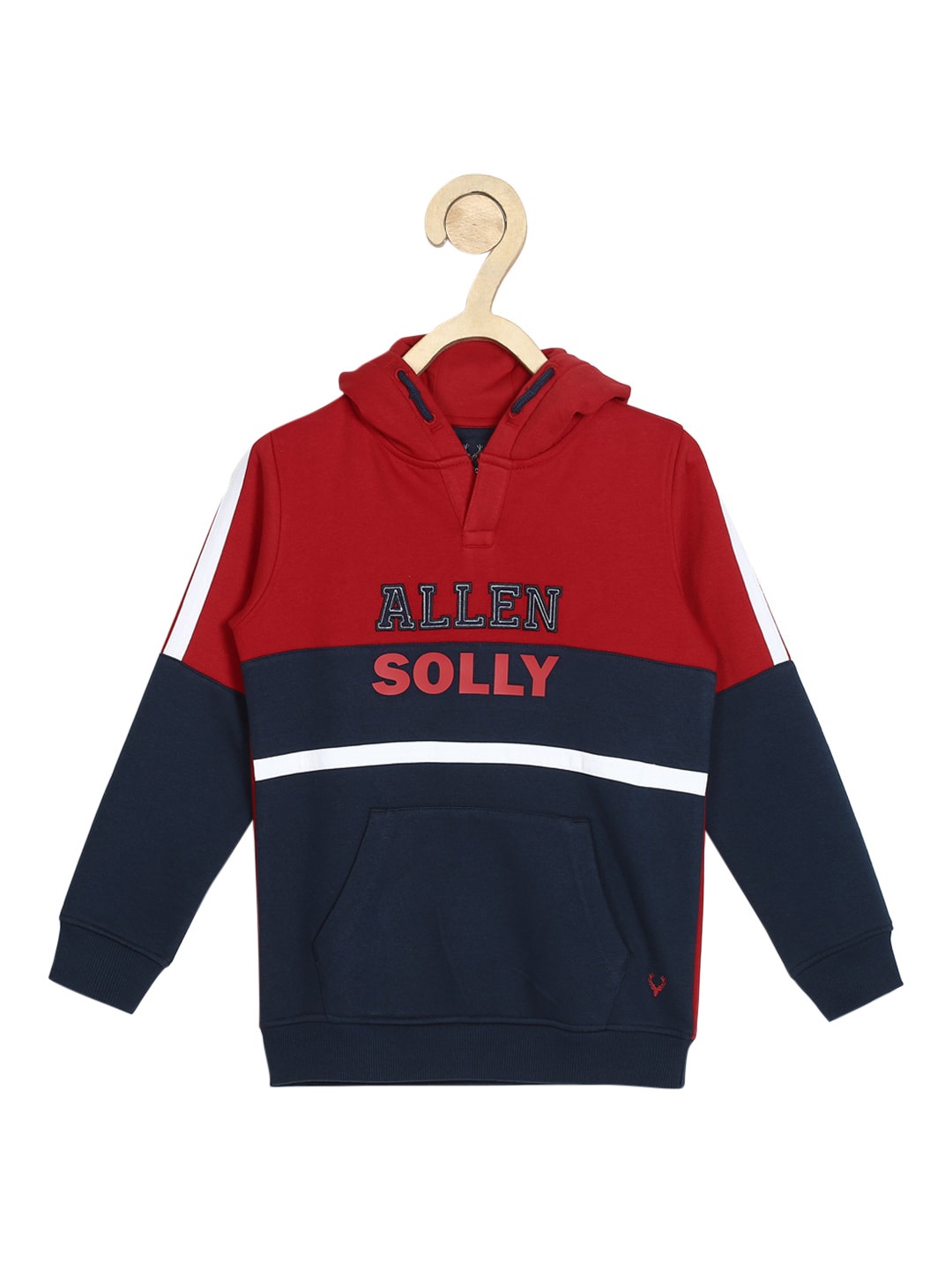 

Allen Solly Junior Boys Red & Navy Blue Colourblocked Sweatshirt