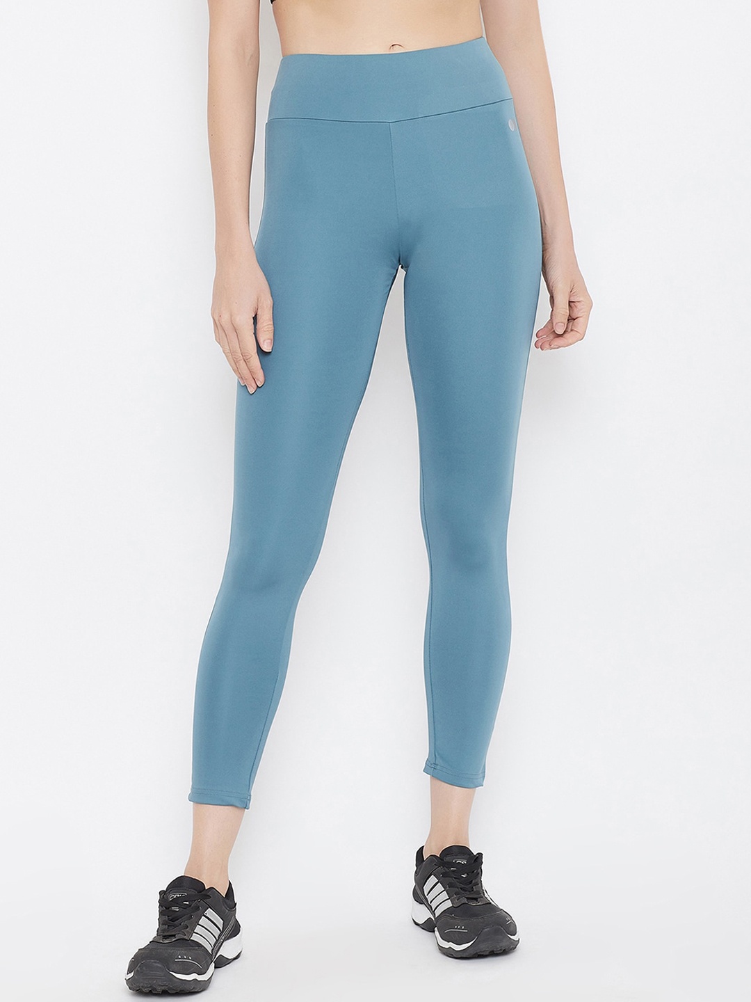 

Clovia Snug Fit High-Rise Active Ankle-Length Tights, Blue