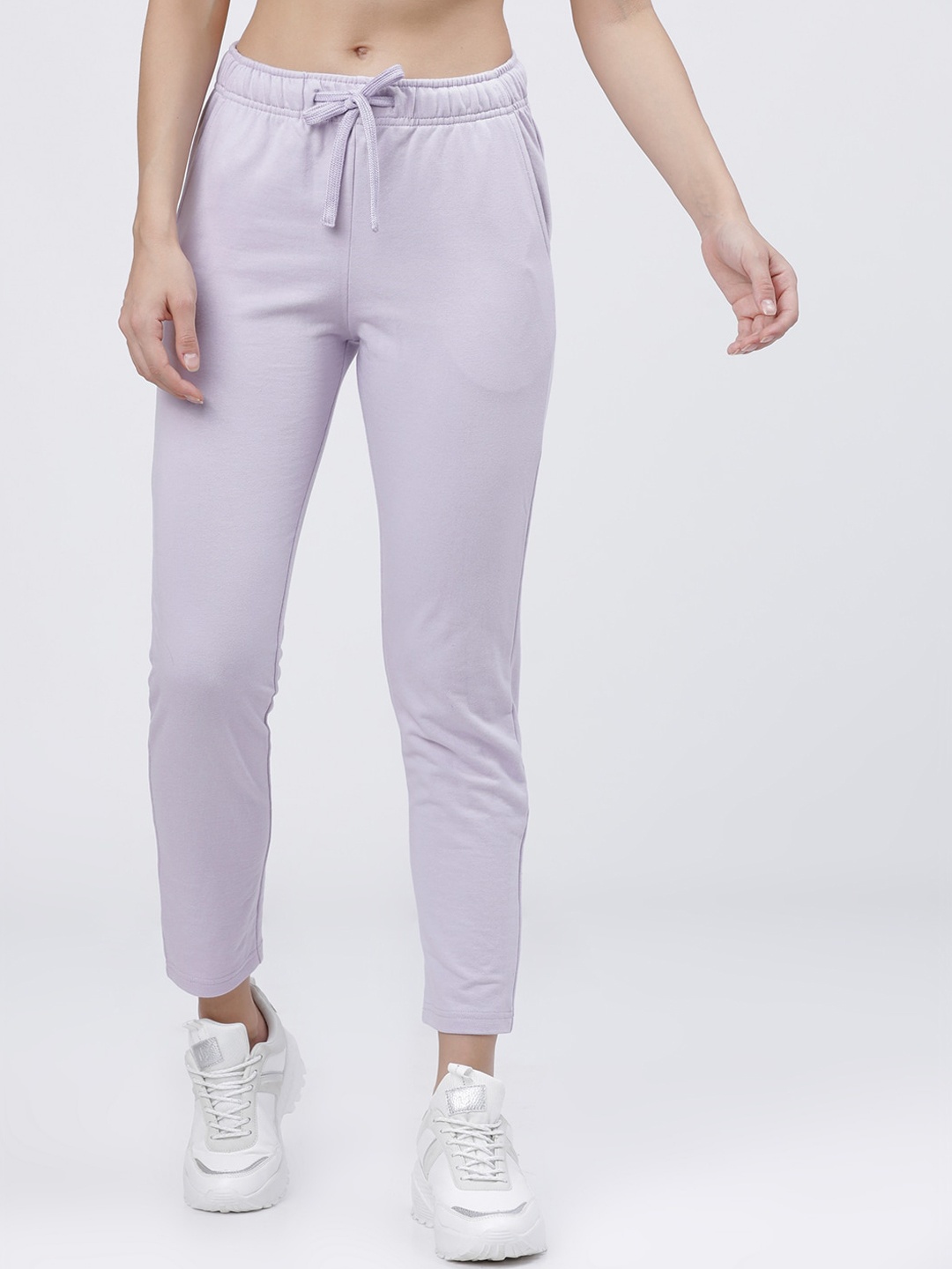 

Tokyo Talkies Women Lavender-Coloured Solid Slim-Fit Track Pants