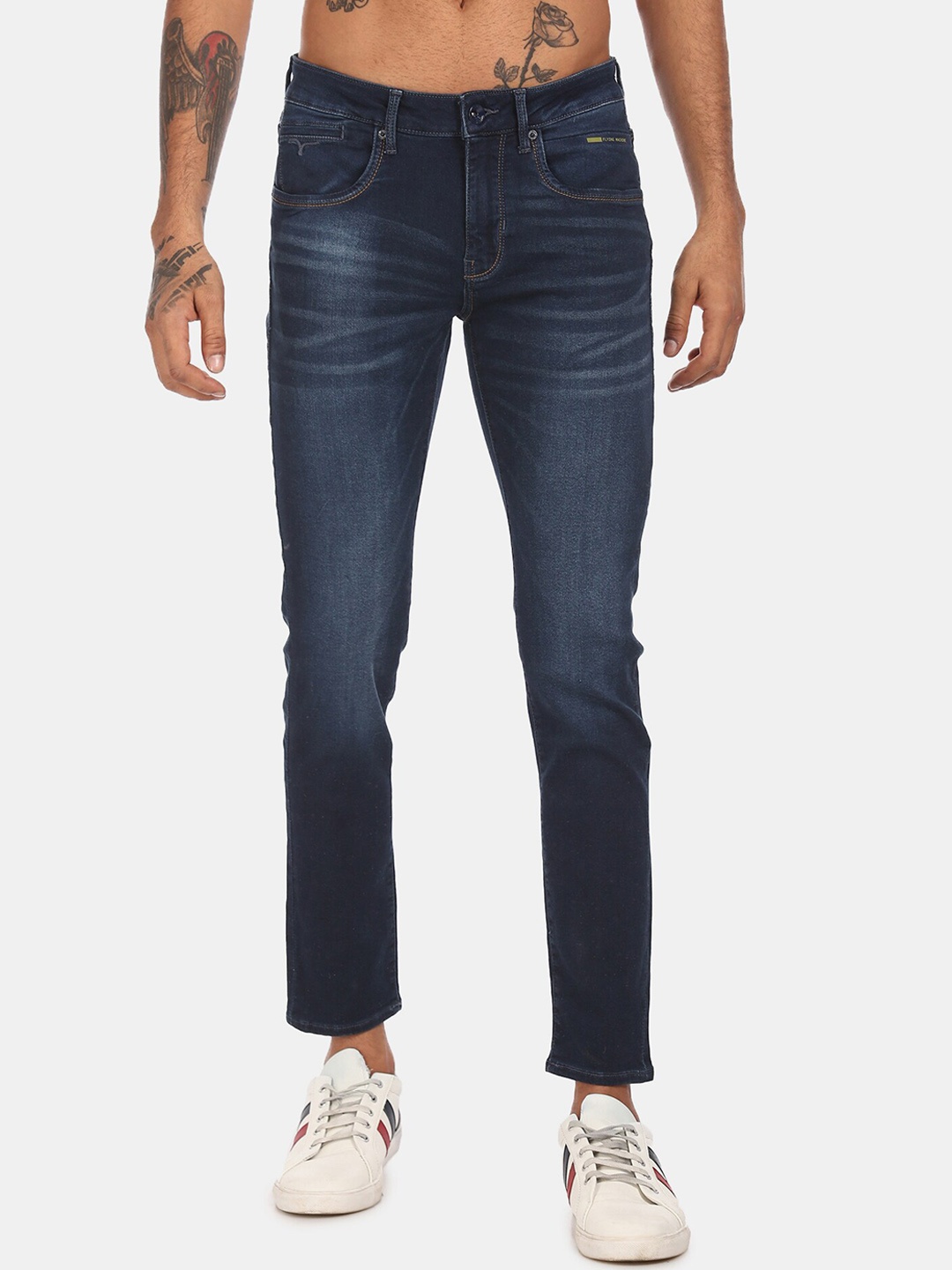

Flying Machine Men Blue Slim Fit Heavy Fade Mid-Rise Jeans