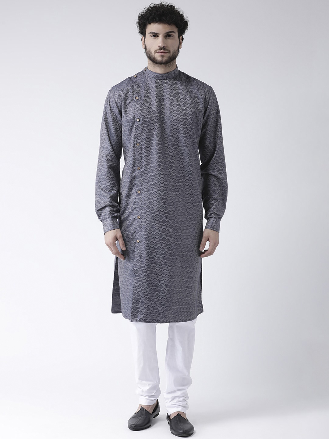 

TABARD Men Blue Woven Design Cotton Kurta