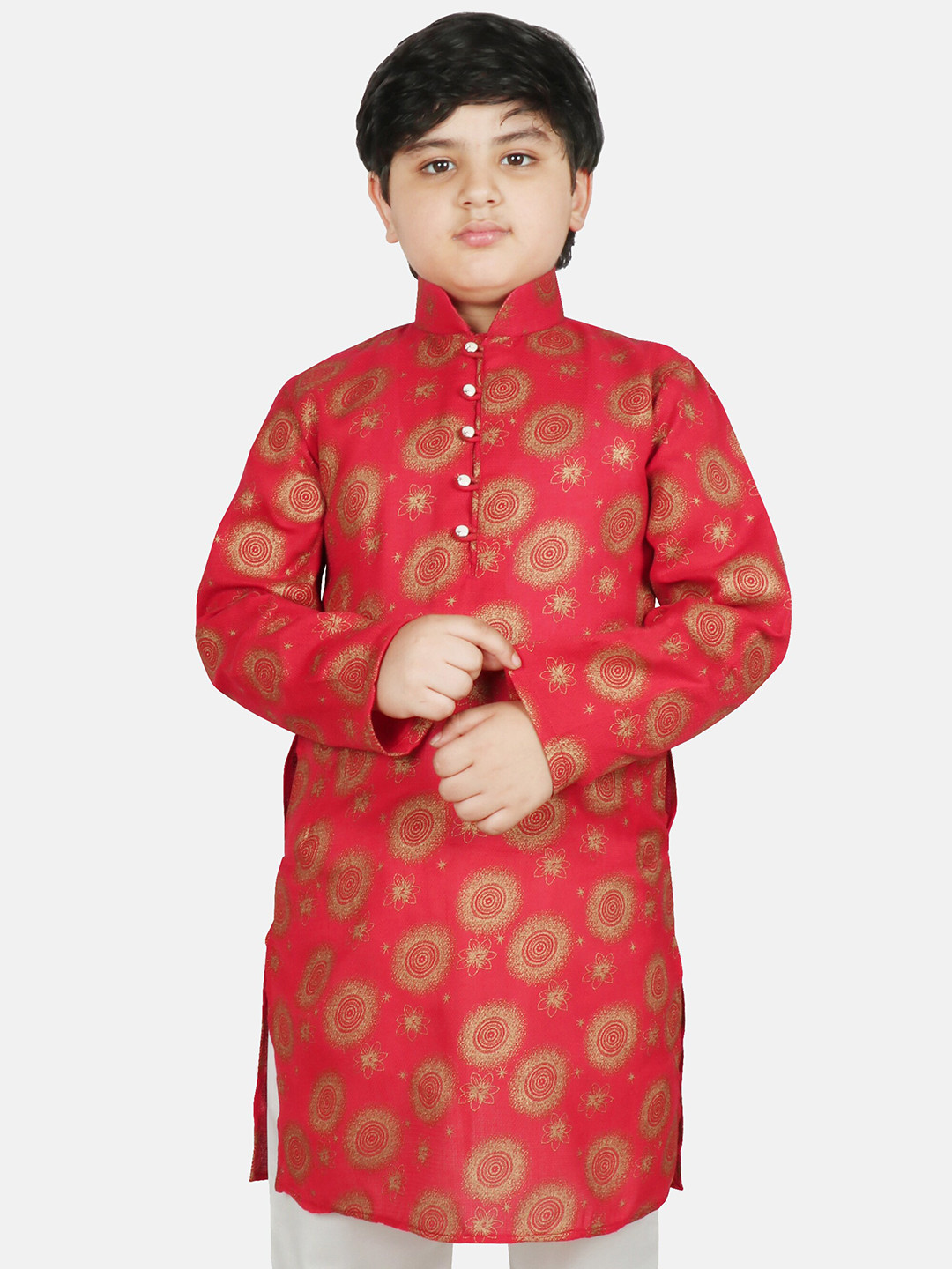 

SG YUVRAJ Boys Maroon Printed Kurta