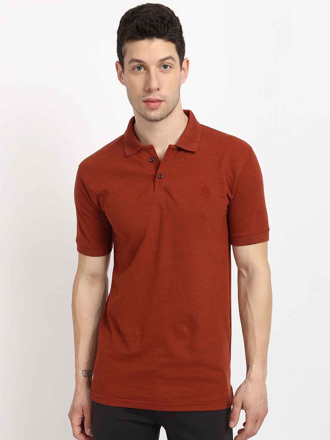 

V2 Value & Variety Men Orange Solid Polo Collar T-shirt