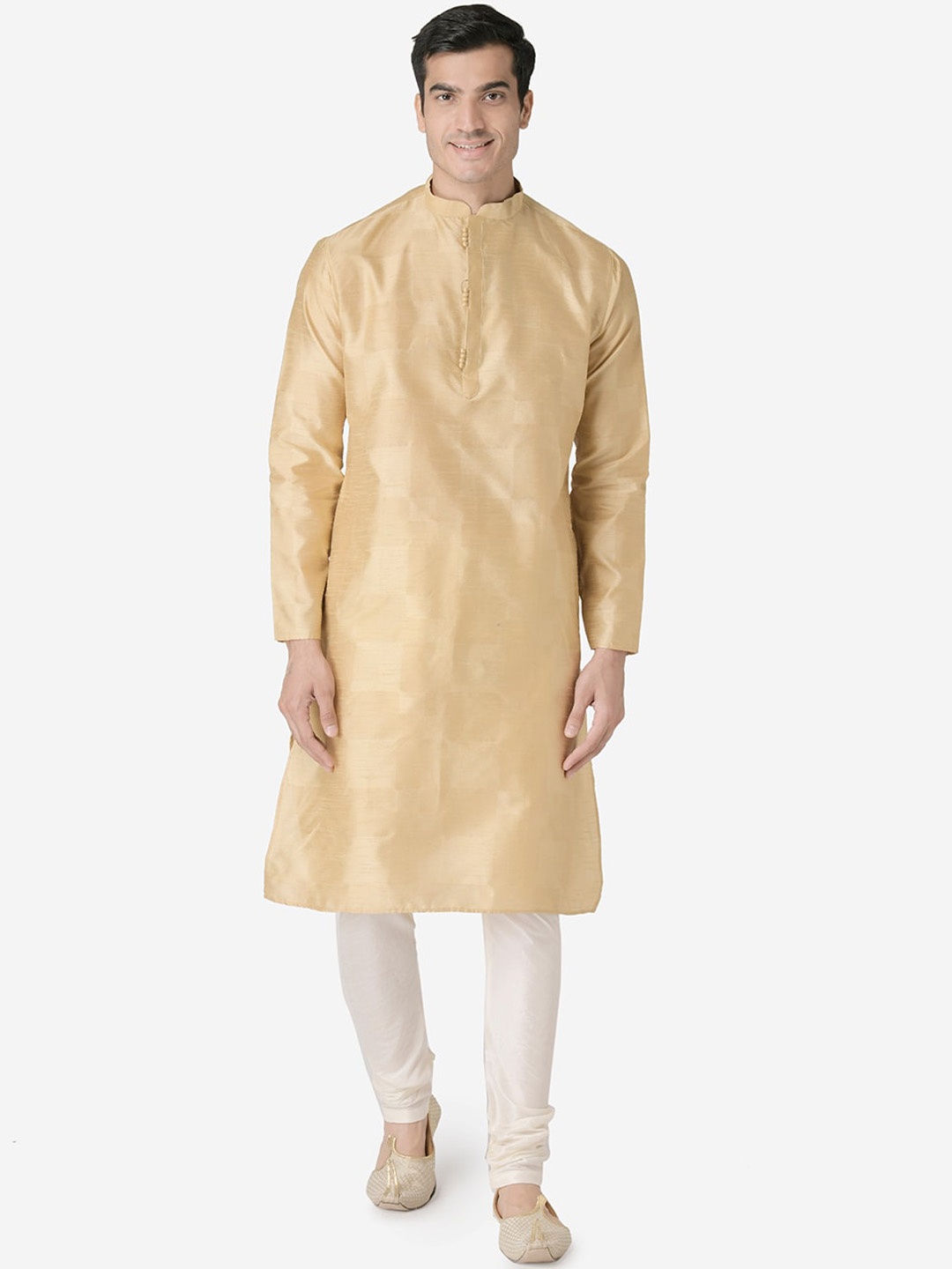 

TABARD Men Silk blend Plain Kurta, Beige