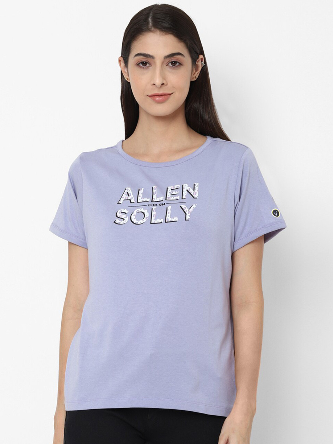 

Allen Solly Woman Purple Typography Printed T-shirt