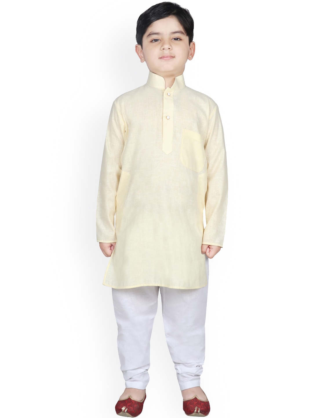 

SG YUVRAJ Boys Yellow Kurta with Pyjamas