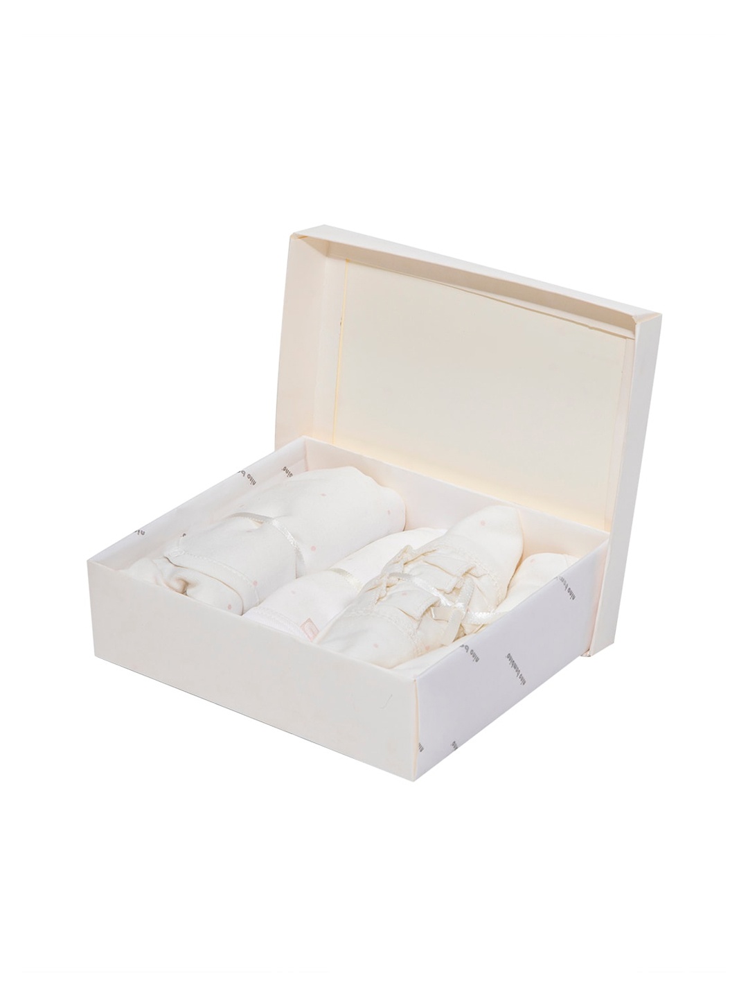 

Nino Bambino Infant Girls Pack Of 4 White Pure Organic Cotton Pre Mature Baby Gift Set