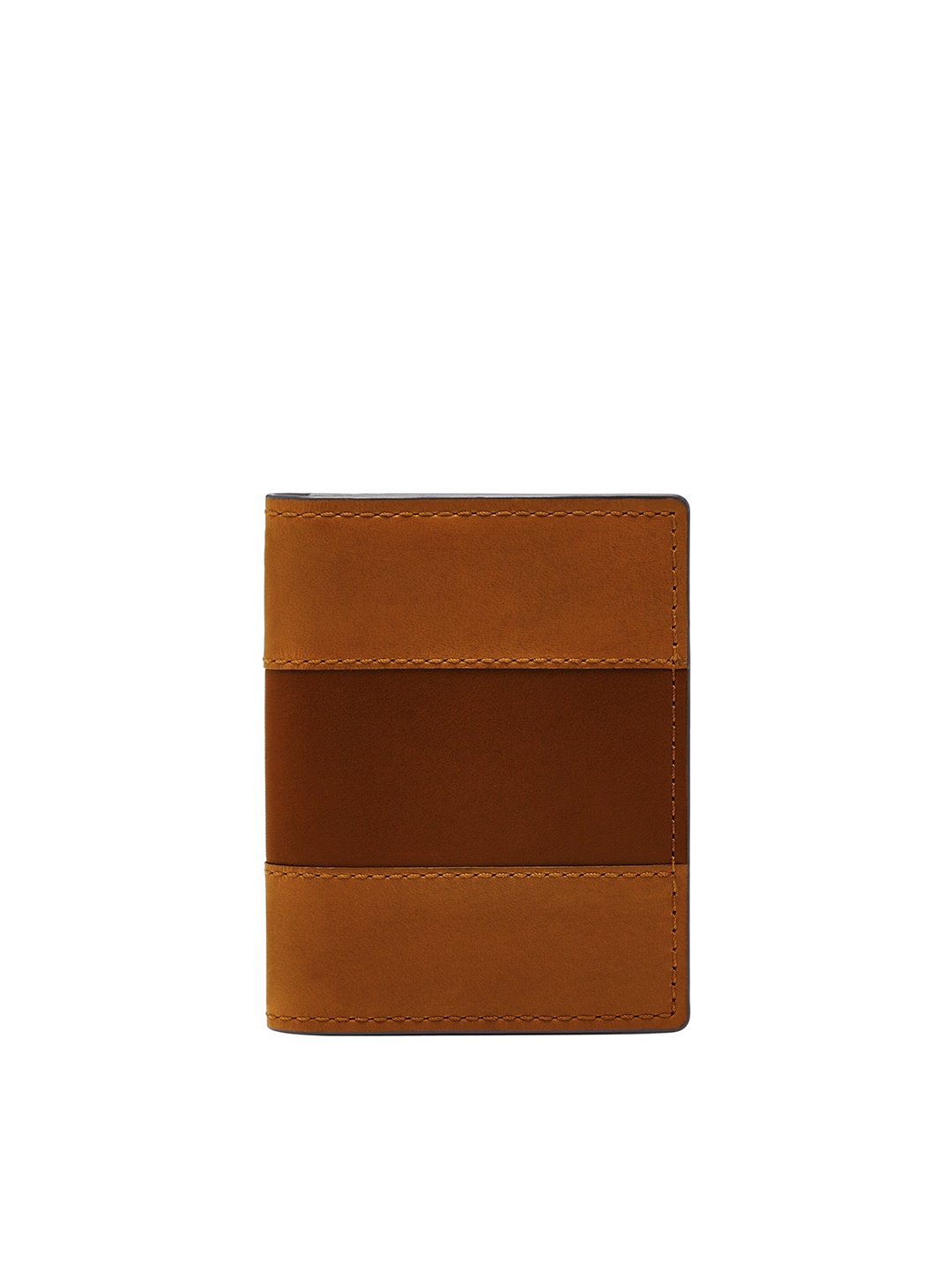 

Fossil Men Brown Solid Two Fold Leather Wallet
