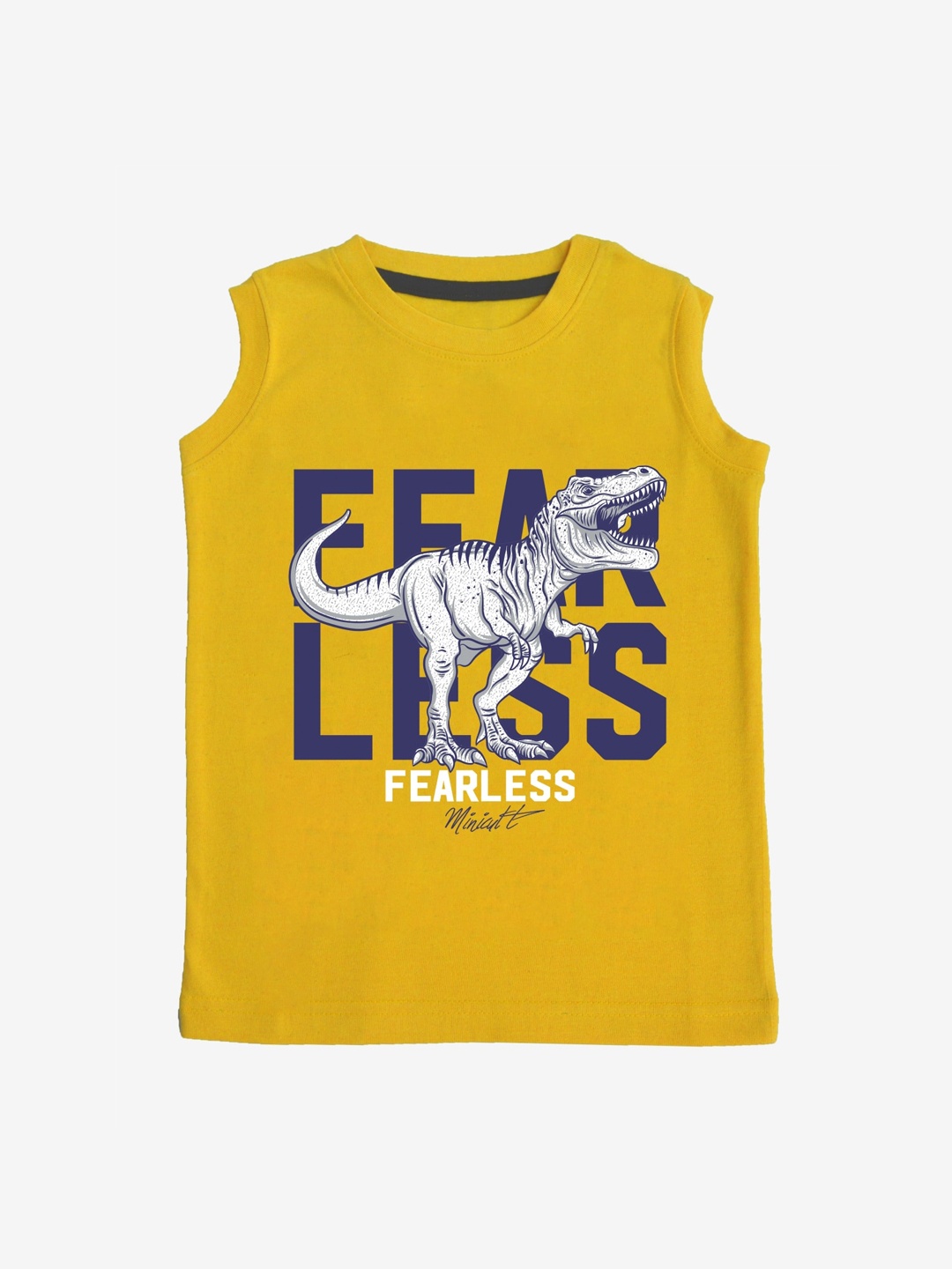 

x2o Kids Mustard Yellow Printed Pure Cotton Innerwear Vest VEST_P_12-18MTS