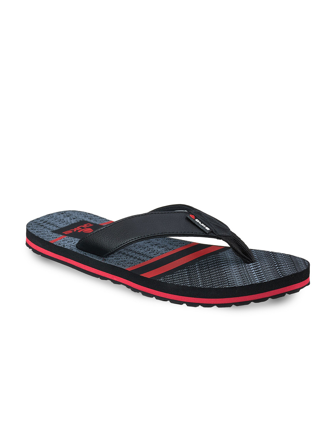 

Duke Men Black & Red Printed Thong Flip-Flops