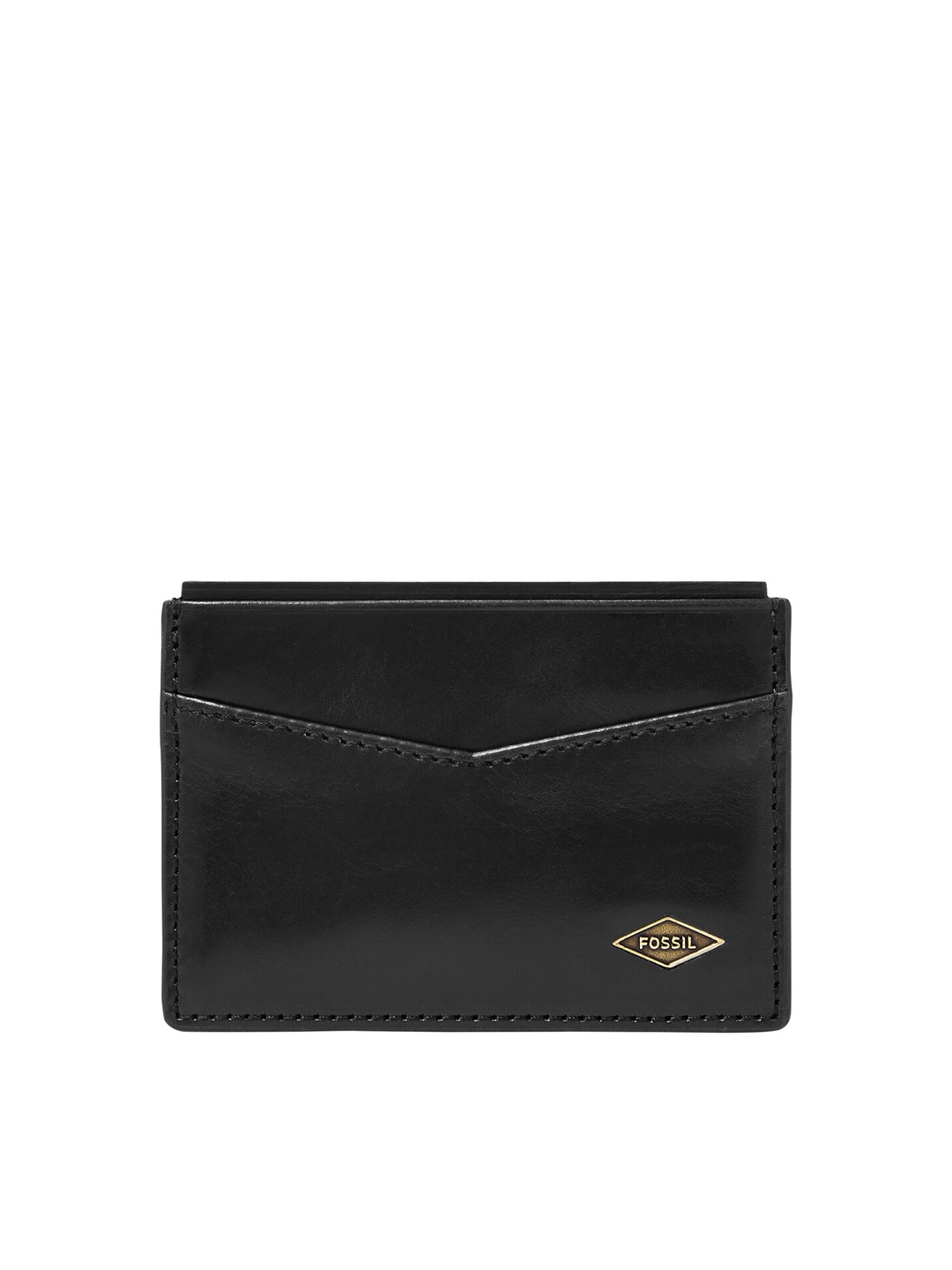 

Fossil Men Black Solid Leather Card Holder