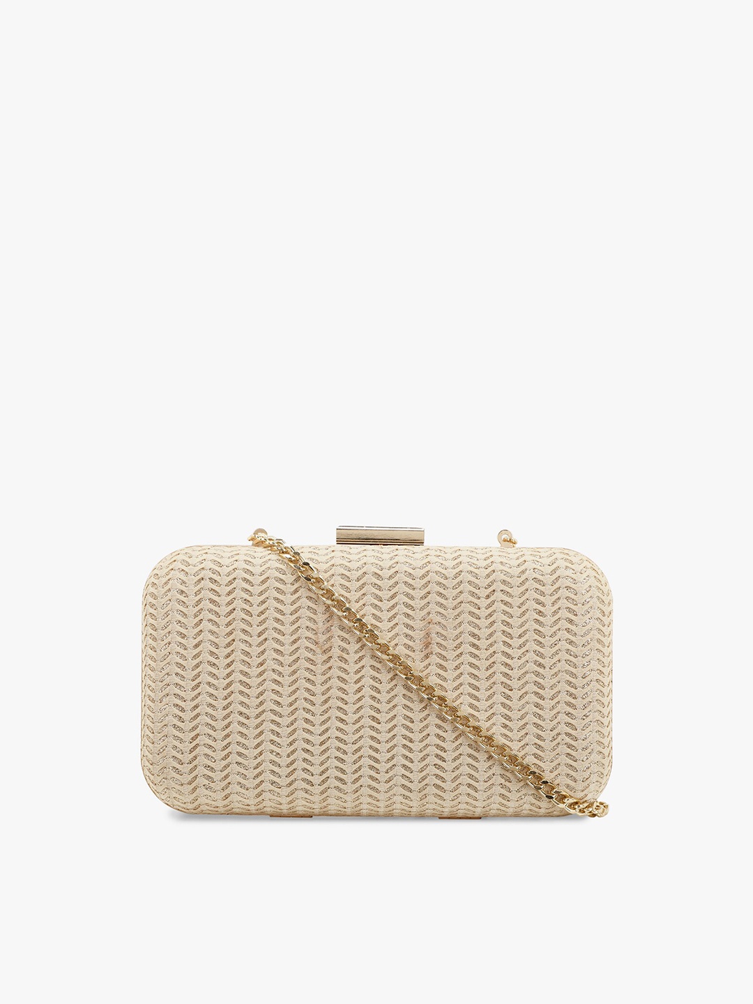 Vdesi Gold-Toned Textured Box Clutch