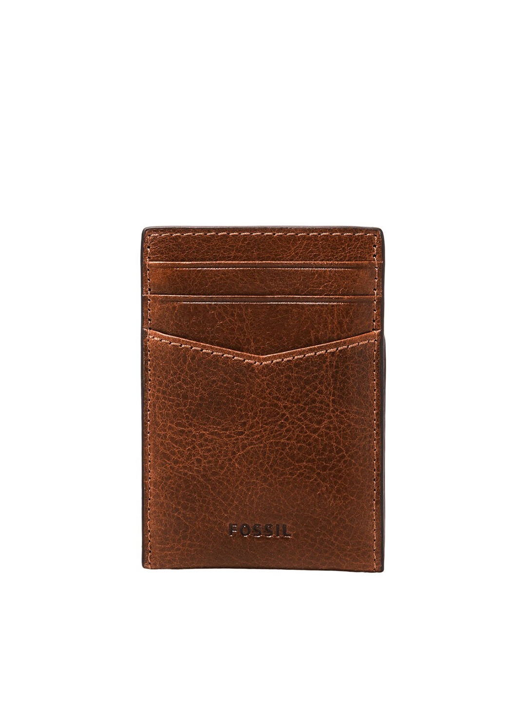 

Fossil Men Brown Solid Leather Card Holder