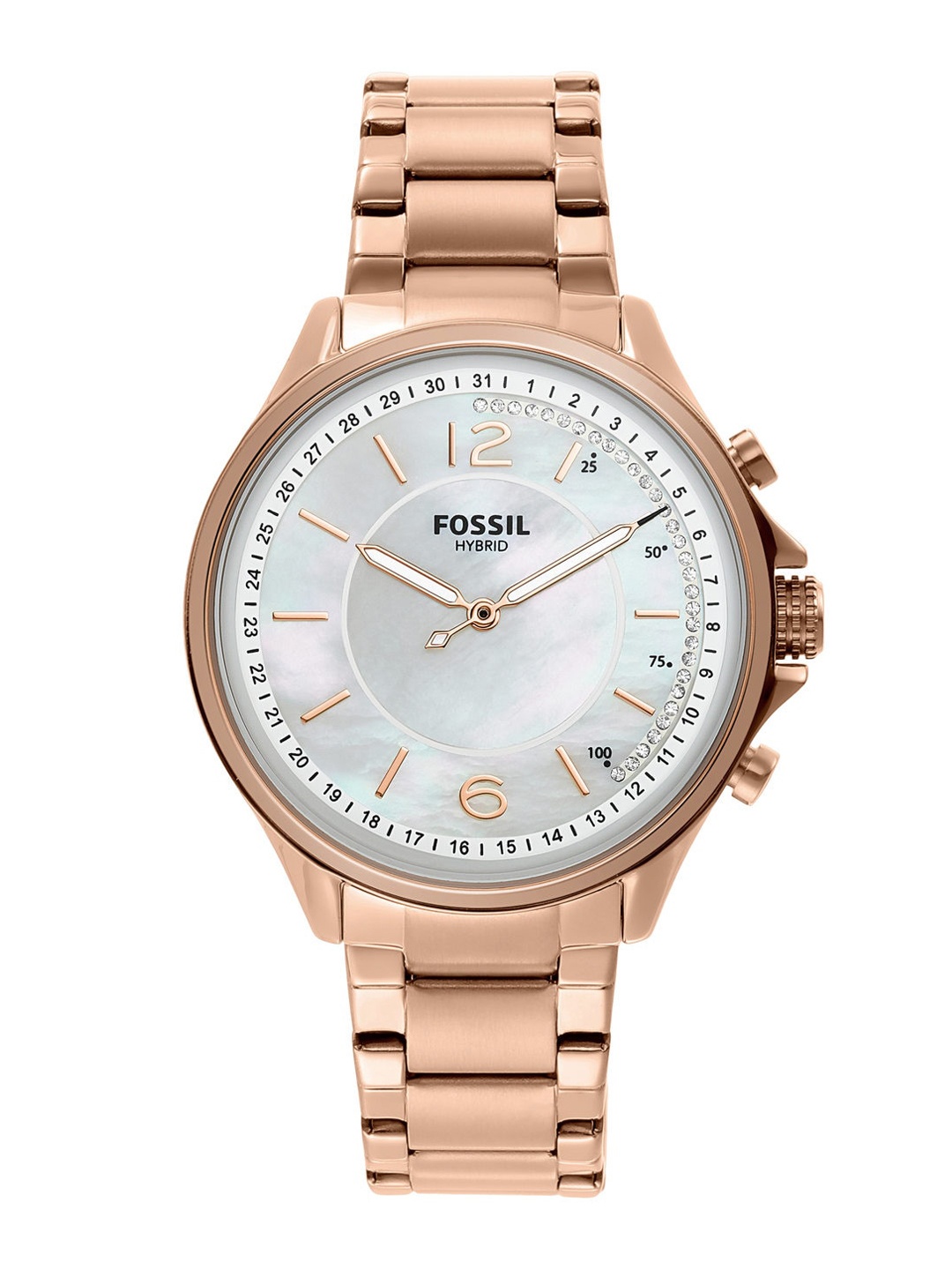 

Fossil Women Rose Gold-Toned Sadie Hybrid Smart Watch FTW5074