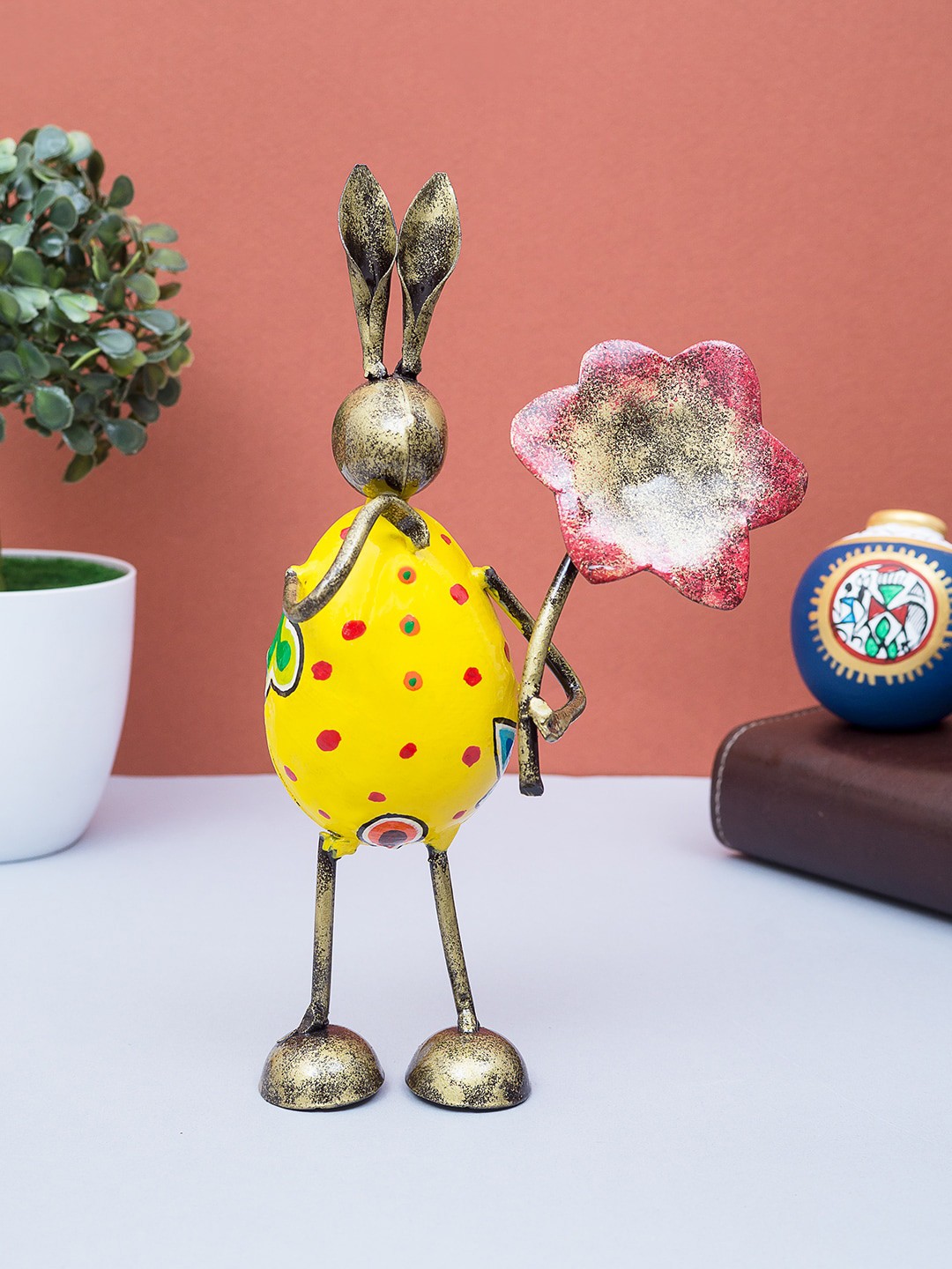 

Golden Peacock Gold-Toned Handpainted Rabbit Showpiece