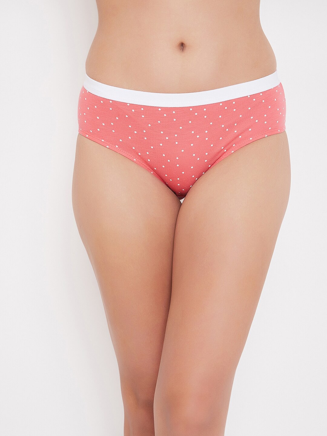 

Clovia Women Pink & White Polka Dot Printed Cotton Hipster Briefs PN3329M22