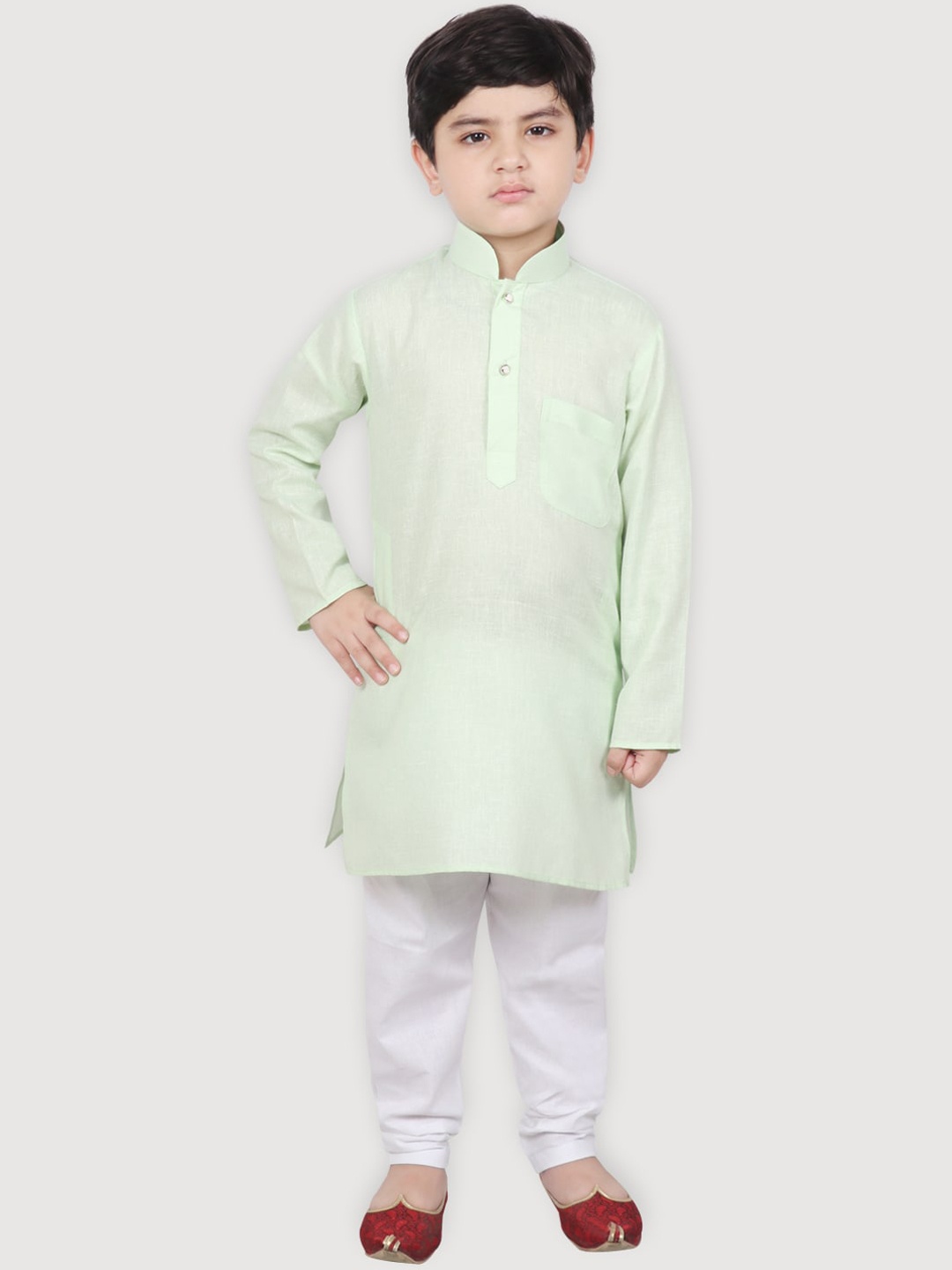 

SG YUVRAJ Boys Sea Green Kurta with Pyjamas