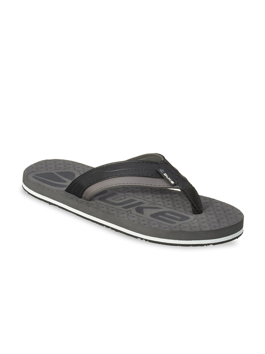 

Duke Men Black & Grey Thong Flip-Flops