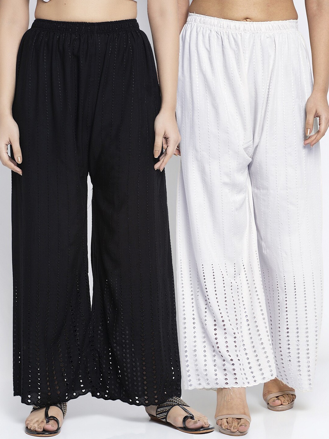 

GRACIT Women Black & White Set Of 2 Knitted Ethnic Palazzos