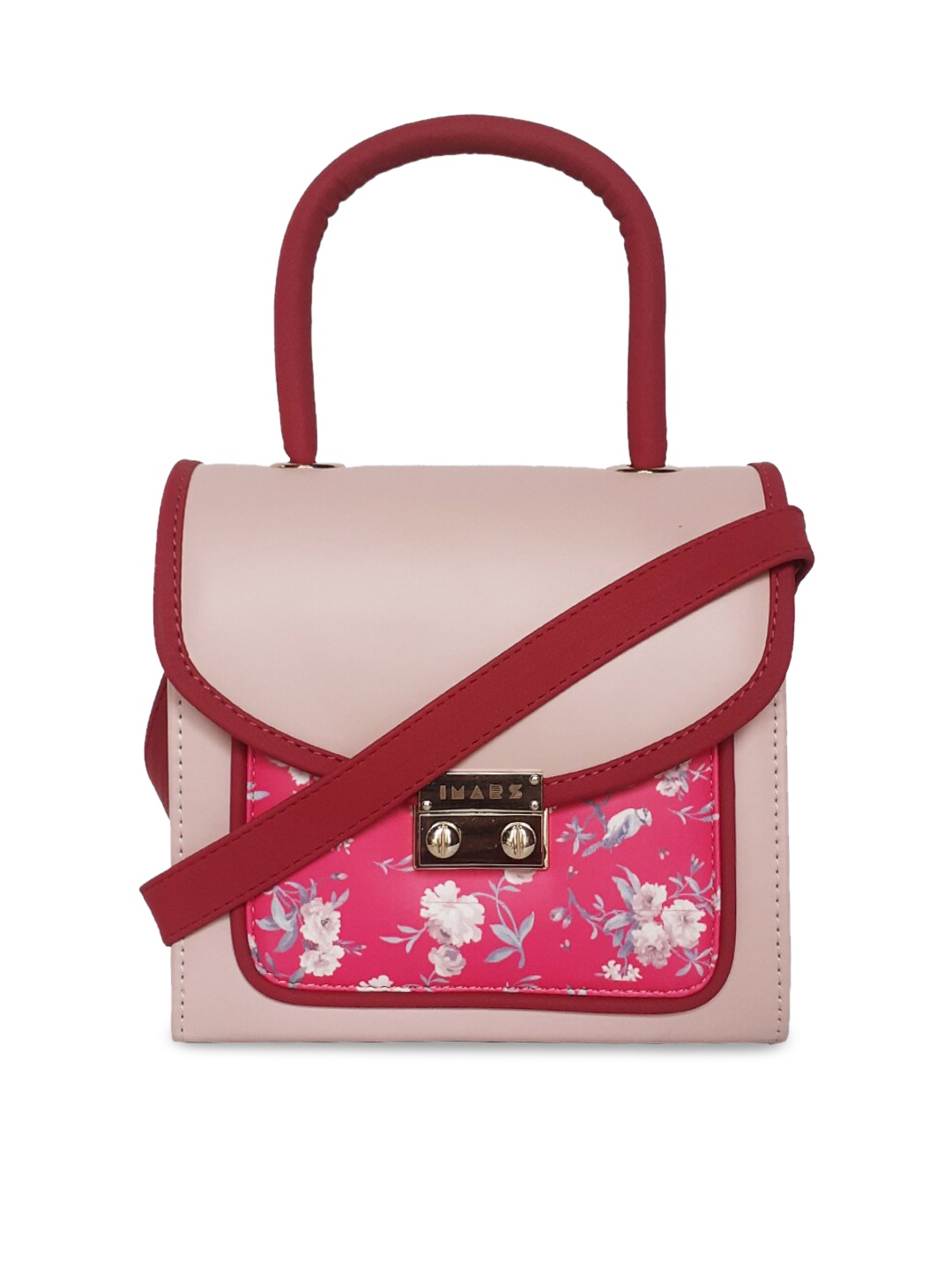 

IMARS Pink & Beige Printed Satchel Bag
