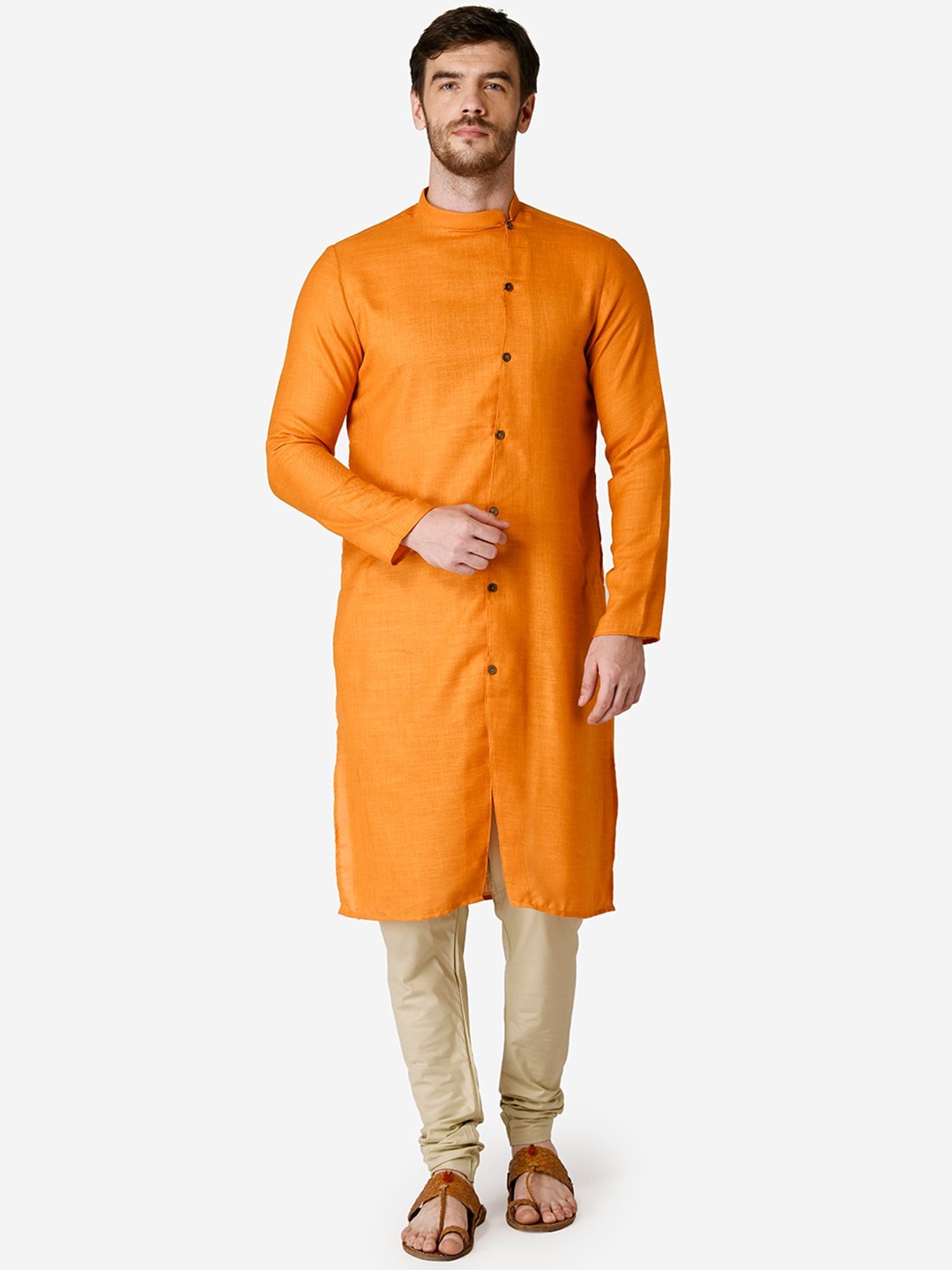 

TABARD Men Cotton Straight Kurta, Orange