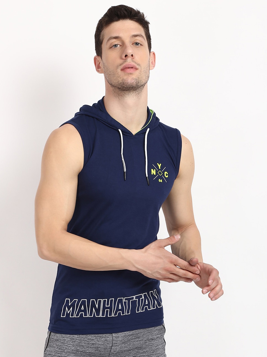 

V2 Value & Variety Men Navy Blue Typography Printed T-shirt