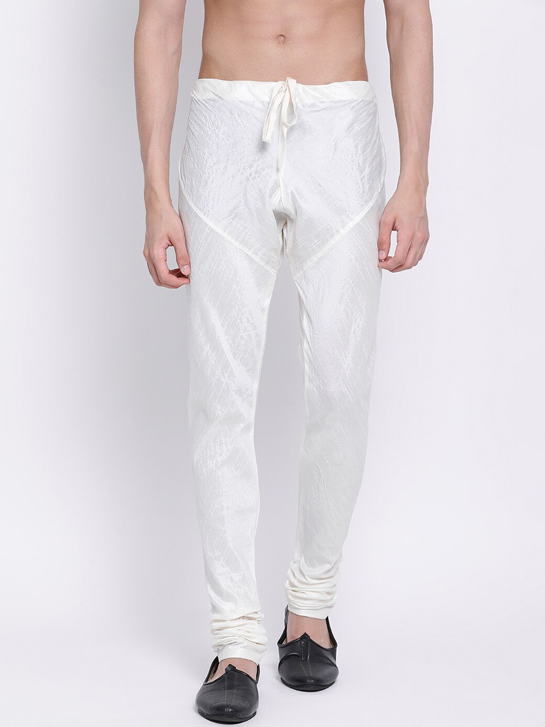 

Sanwara Men Off White Solid Churidar