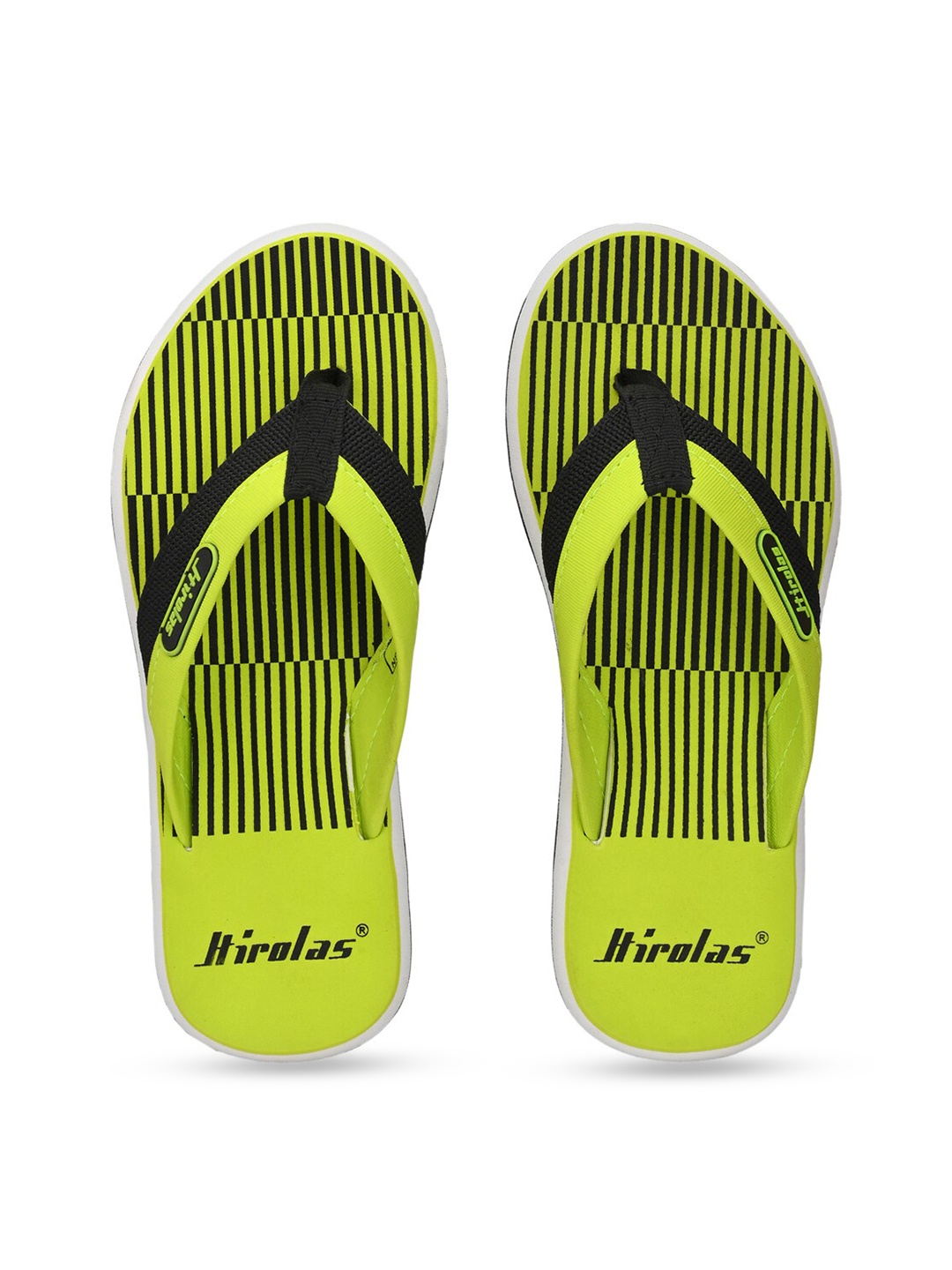 

HIROLAS Men Green Solid Comfortable Flip Flops