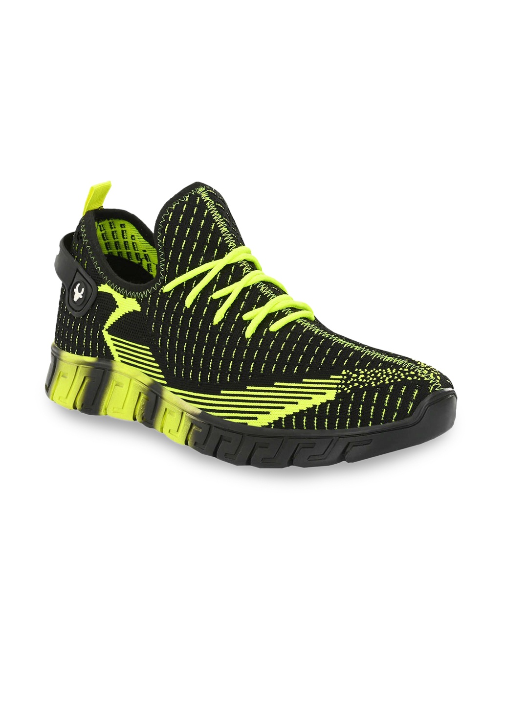 

HIROLAS Men Black Mesh Running Shoes