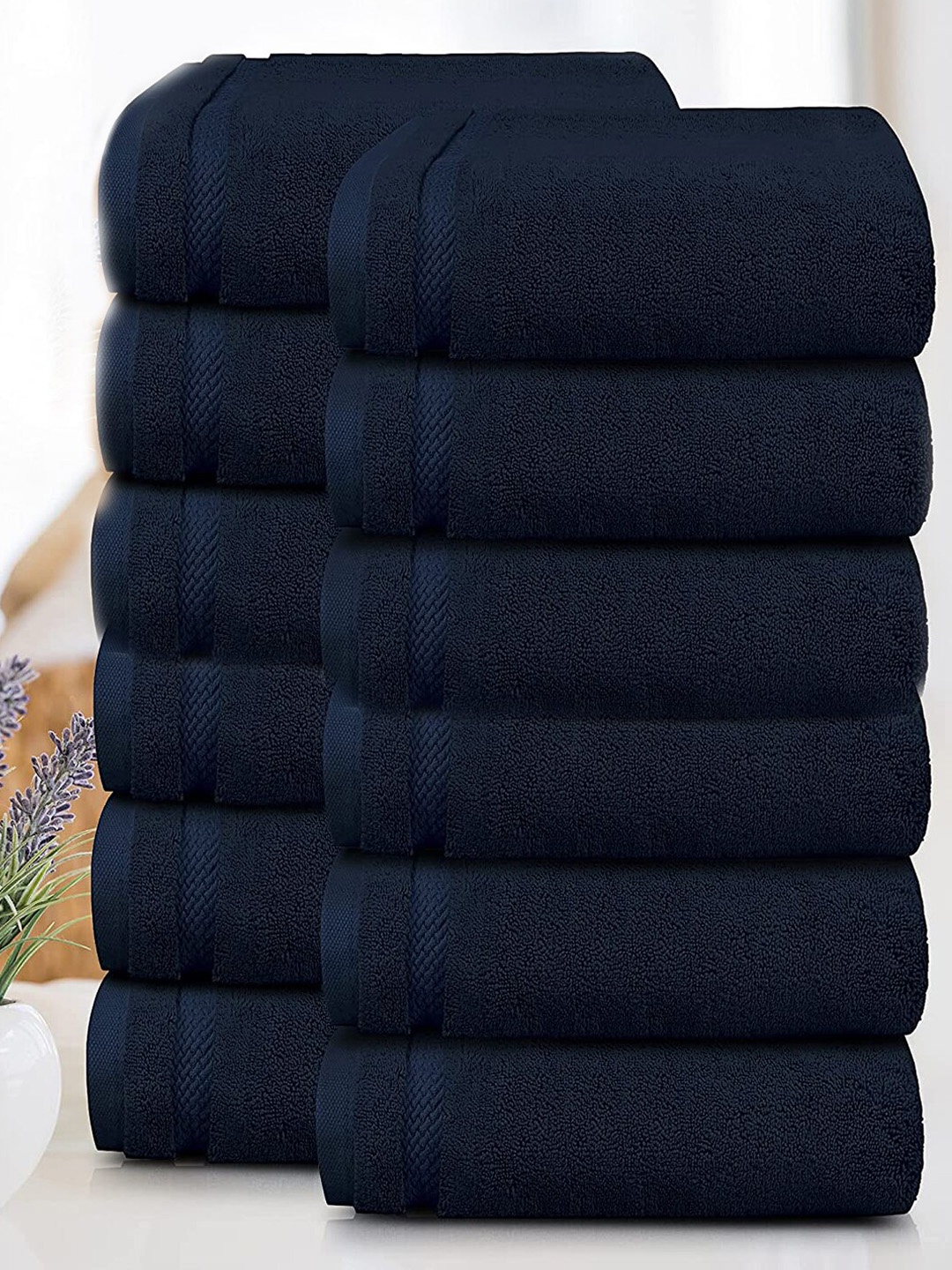 

Trident 12 Piece Face Towel Set Navy Blue Luxury Collection 100% Cotton 625 GSM