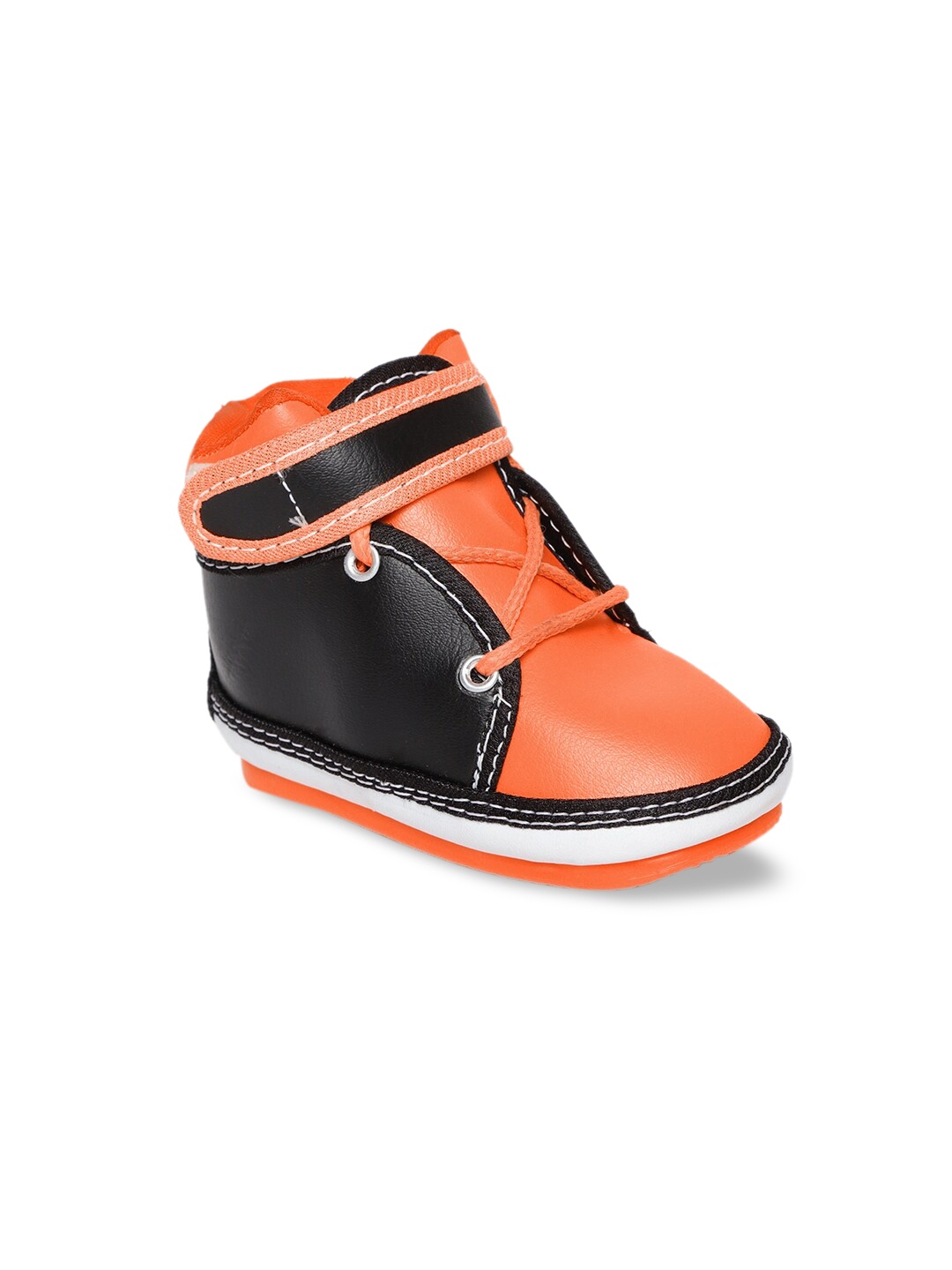 

CHUTPUT Unisex Kids Orange & Black Colourblocked Sneakers