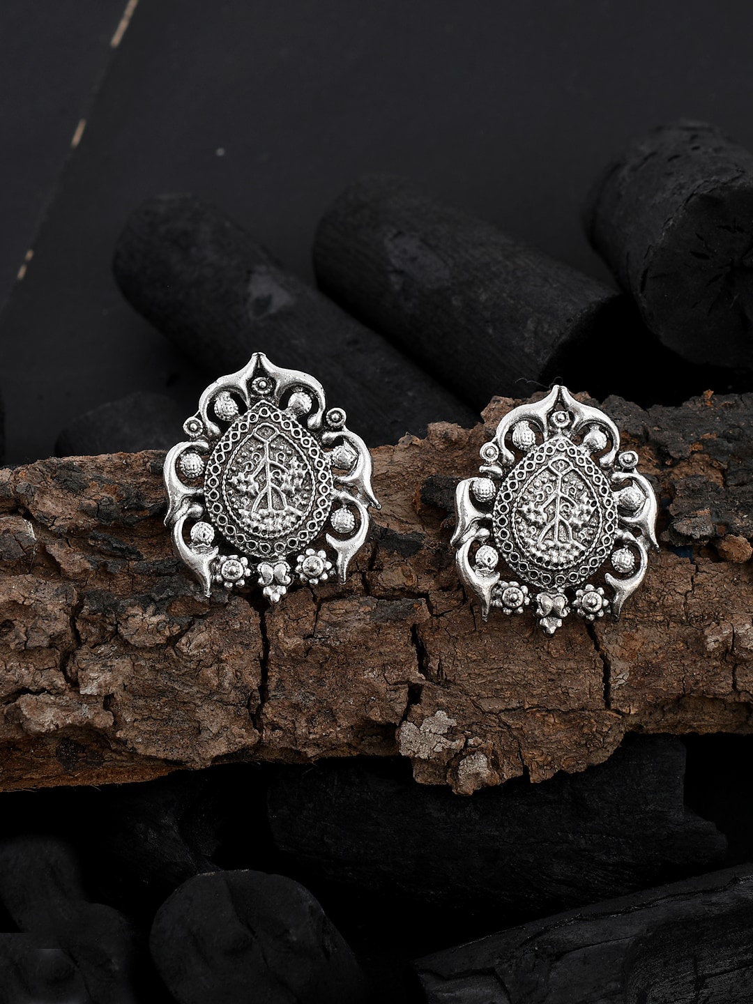

Silvermerc Designs Silver-Toned Contemporary Drop Earrings