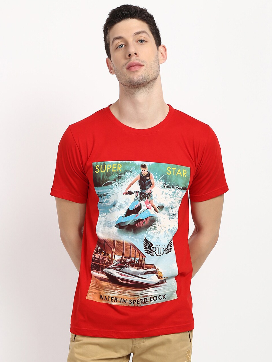 

V2 Value & Variety Men Red Printed T-shirt