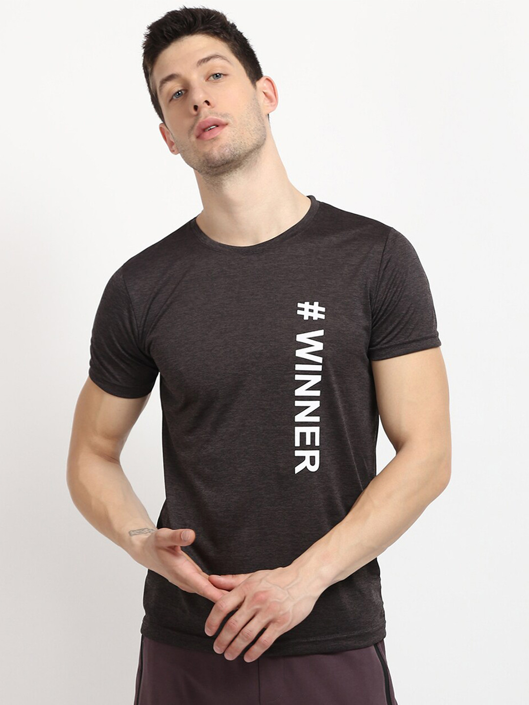 

V2 Value & Variety Men Grey Typography Printed T-shirt