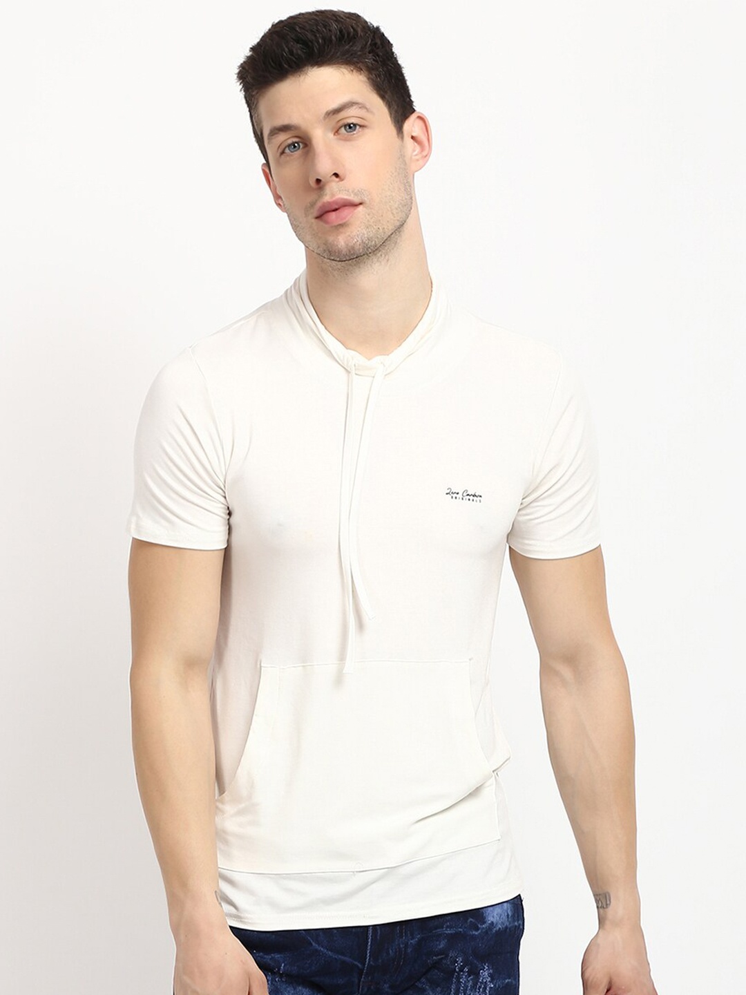 

V2 Value & Variety Men White High Neck T-shirt