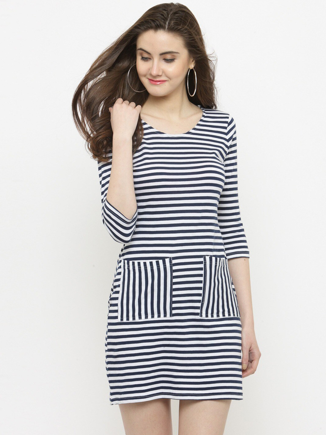 

Sera Blue Striped Sheath Mini Dress