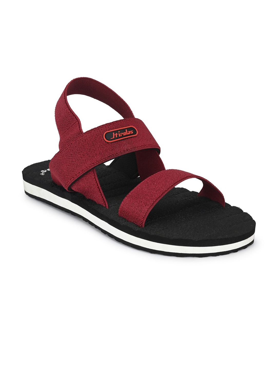 

HIROLAS Men Maroon & Black Sports Sandals
