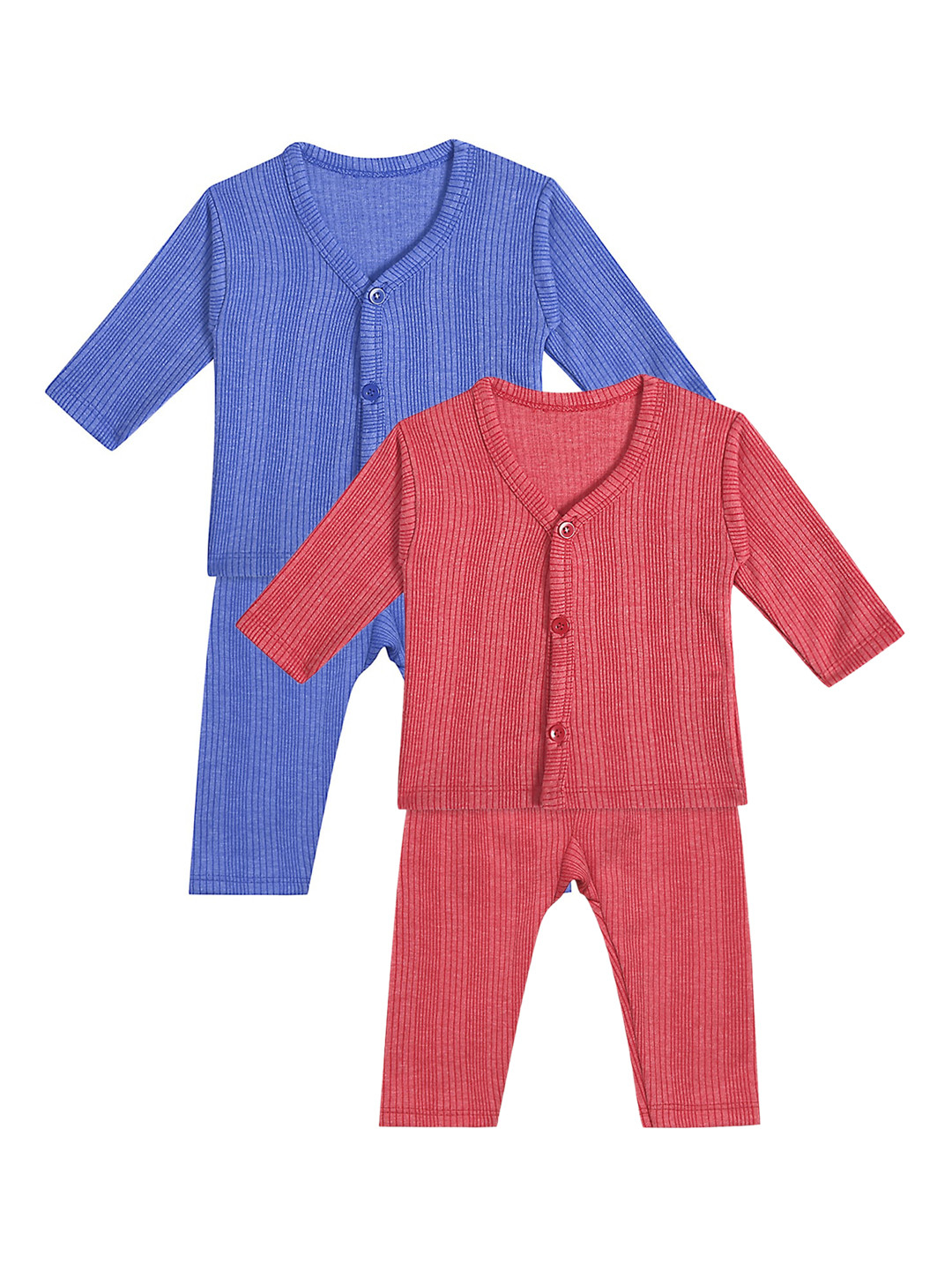 

Superminis Infant Kids Pack Of 2 Striped Thermal Set, Blue